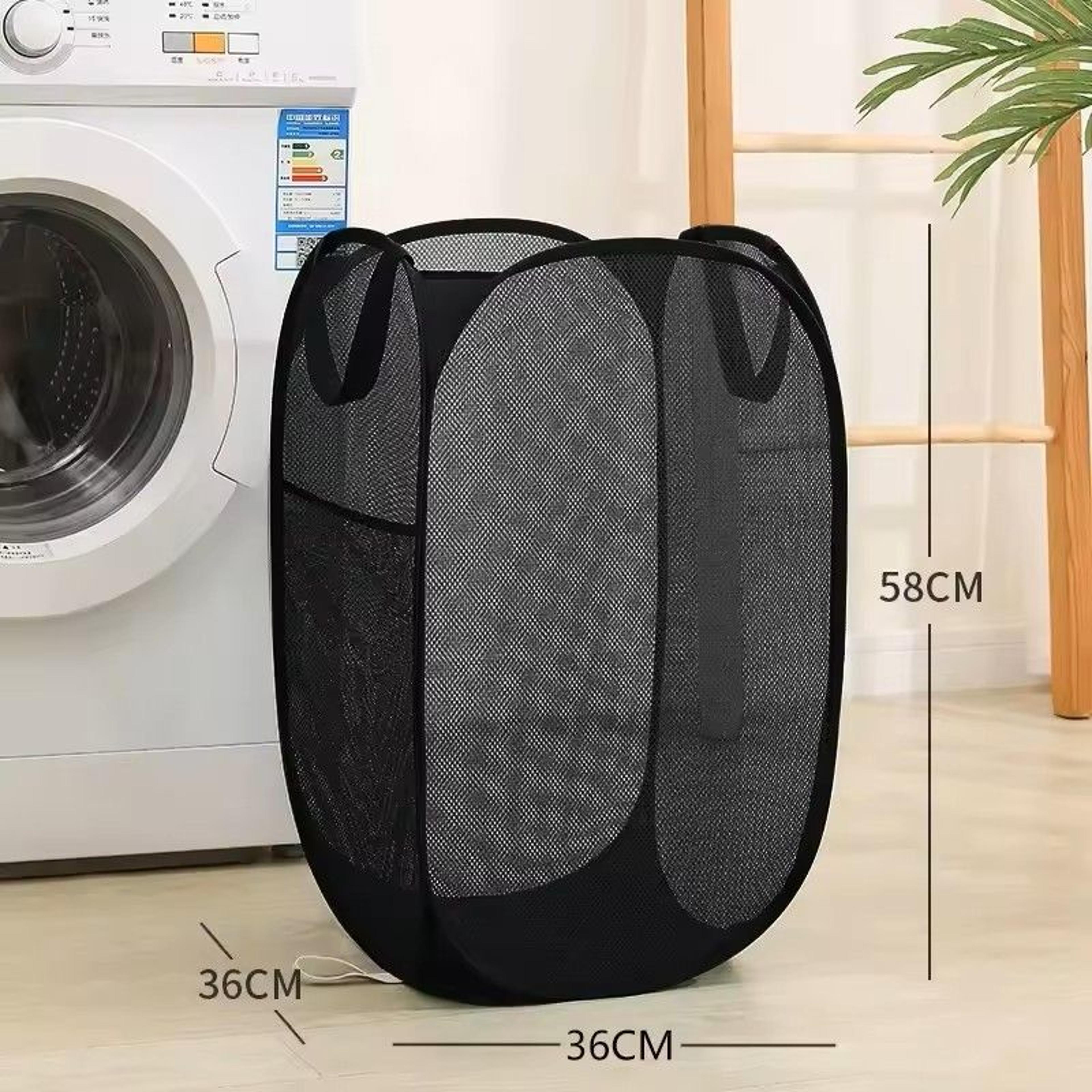 Horizontal Foldable Laundry Basket Mesh Cloth Breathable Laundry Hamper Large Capacity Storage Bask 7