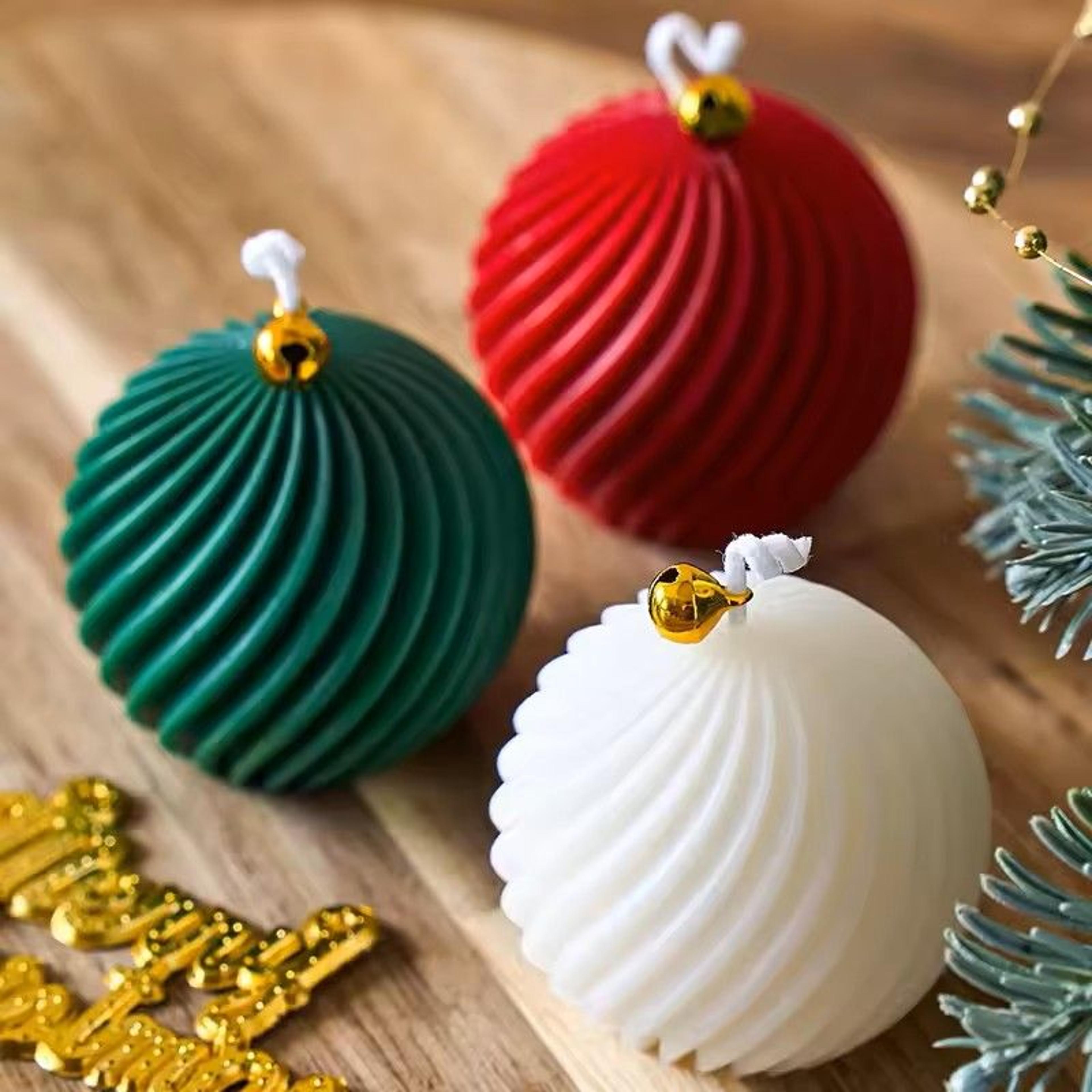 Spiral Stripe Ball Silicone Candle Mold DIY Rotate Ball Mold For Christmas Candle Soap Resin And Pl 5