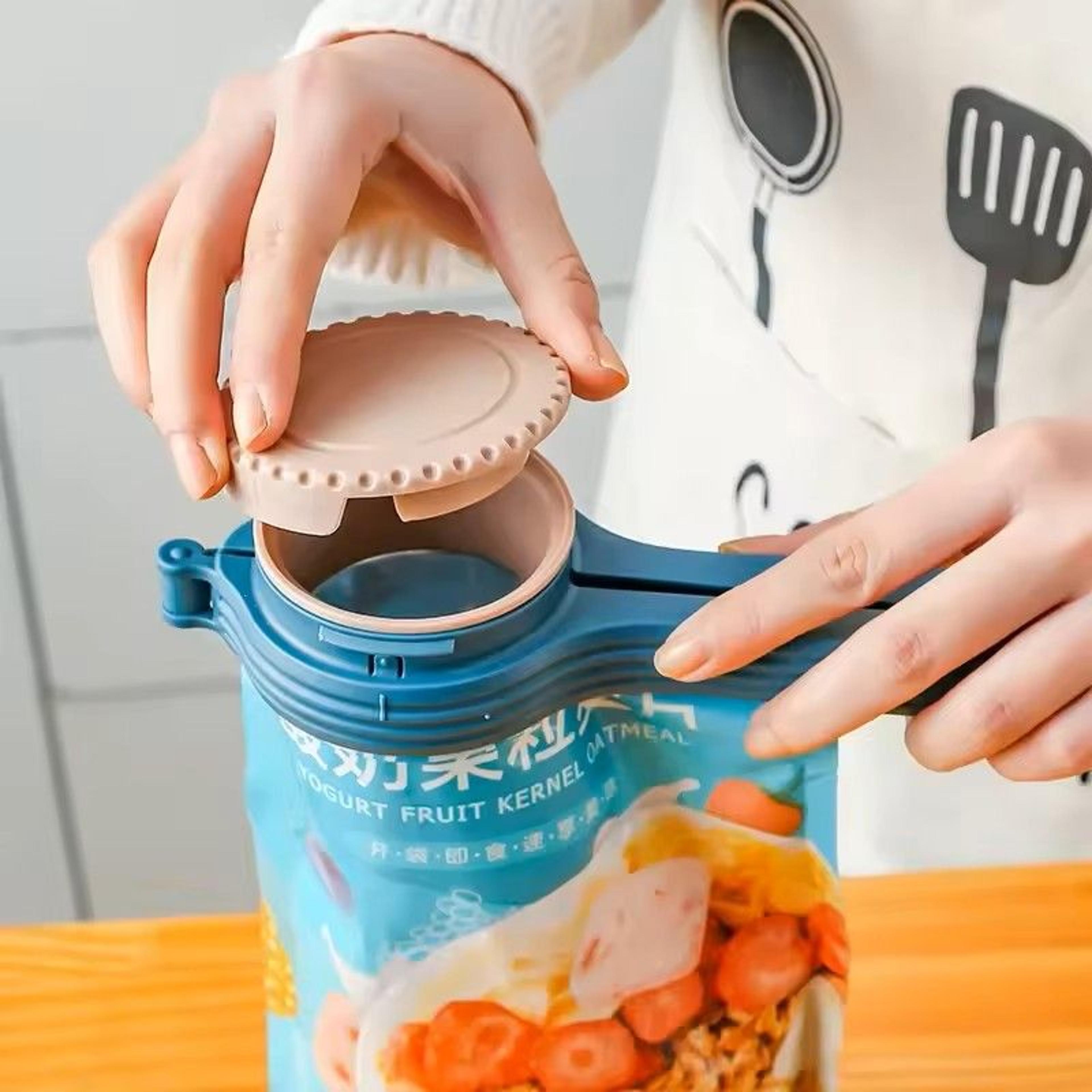 Food Storage Bag Sealing Clip With Pour Spout Plastic Cap Sealer Clip For Snacks Candy And Kitchen  0