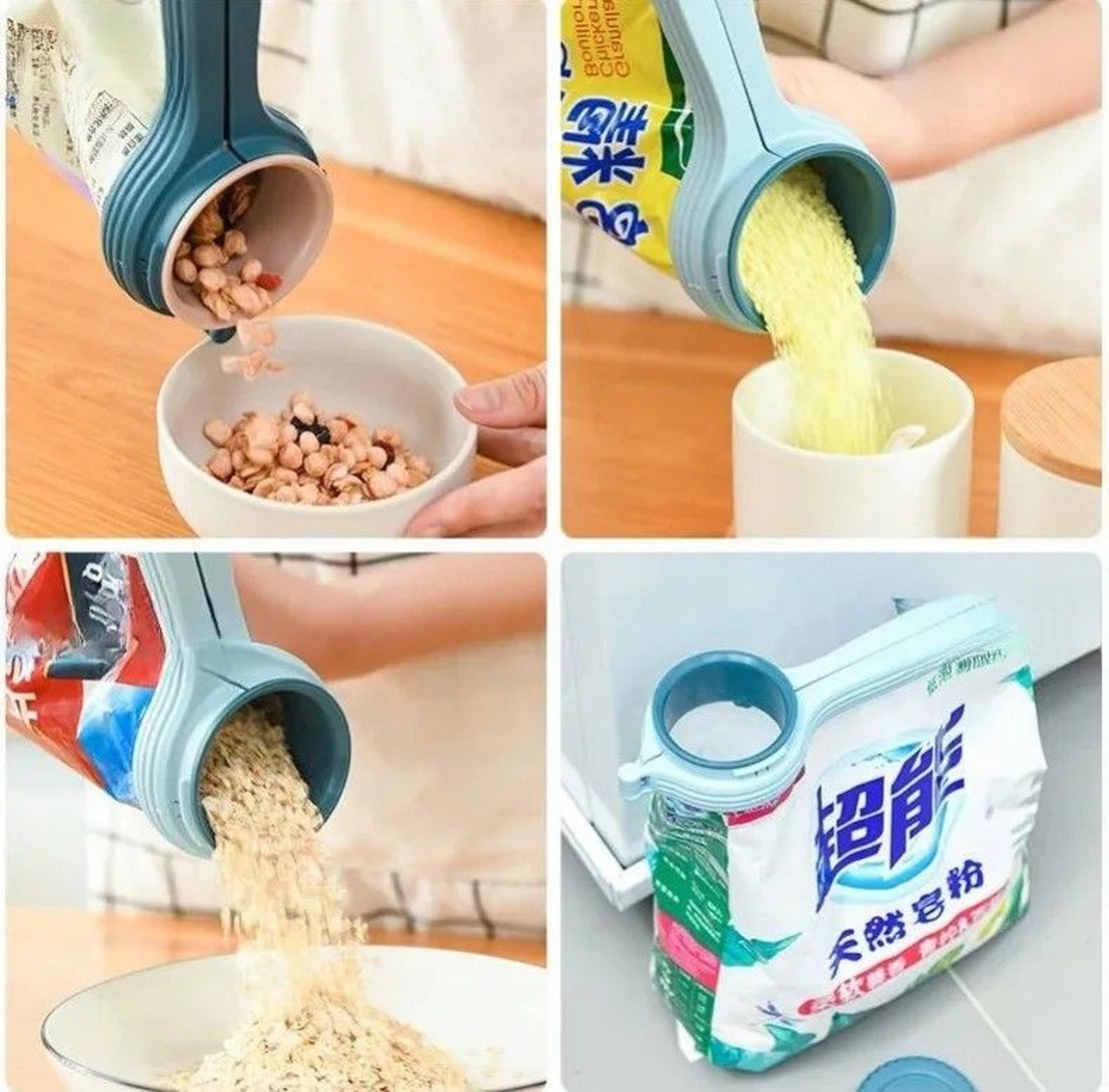 Food Storage Bag Sealing Clip With Pour Spout Plastic Cap Sealer Clip For Snacks Candy And Kitchen  1