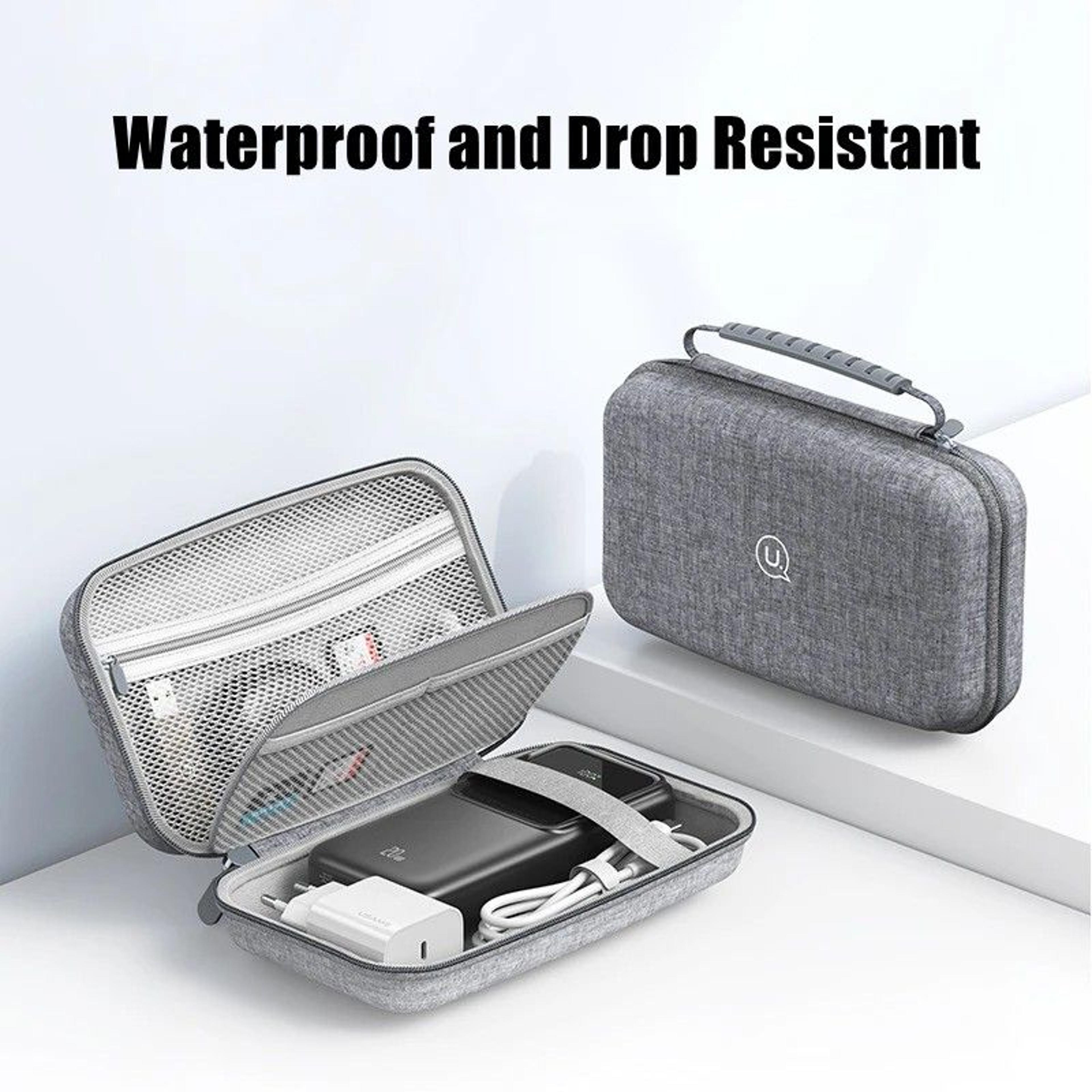Waterproof Double Layer Electronics Organizer Bag  Travel Cable Cord Storage Pouch 4