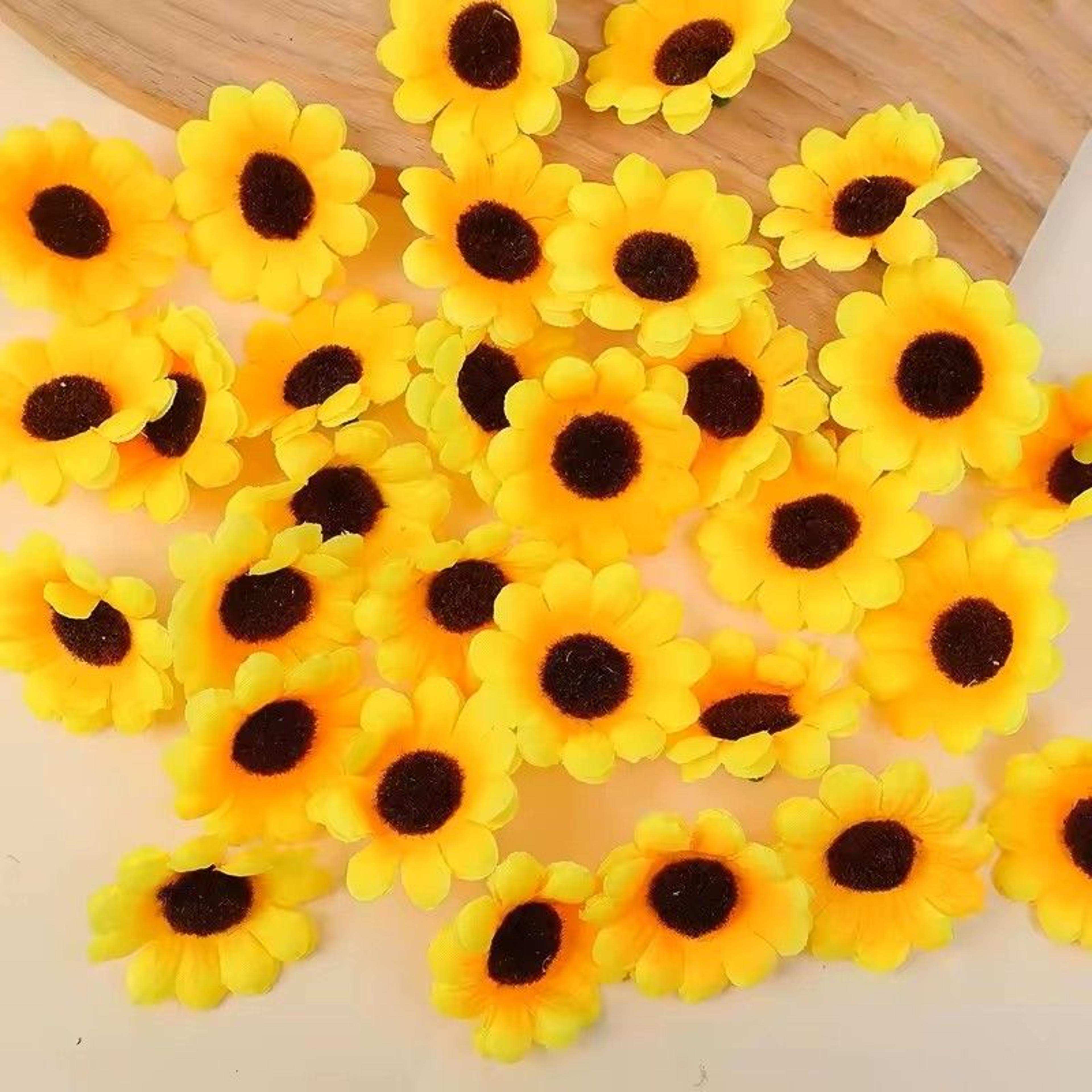 Yellow Artificial Sunflower Flower Heads For Crafts 10
