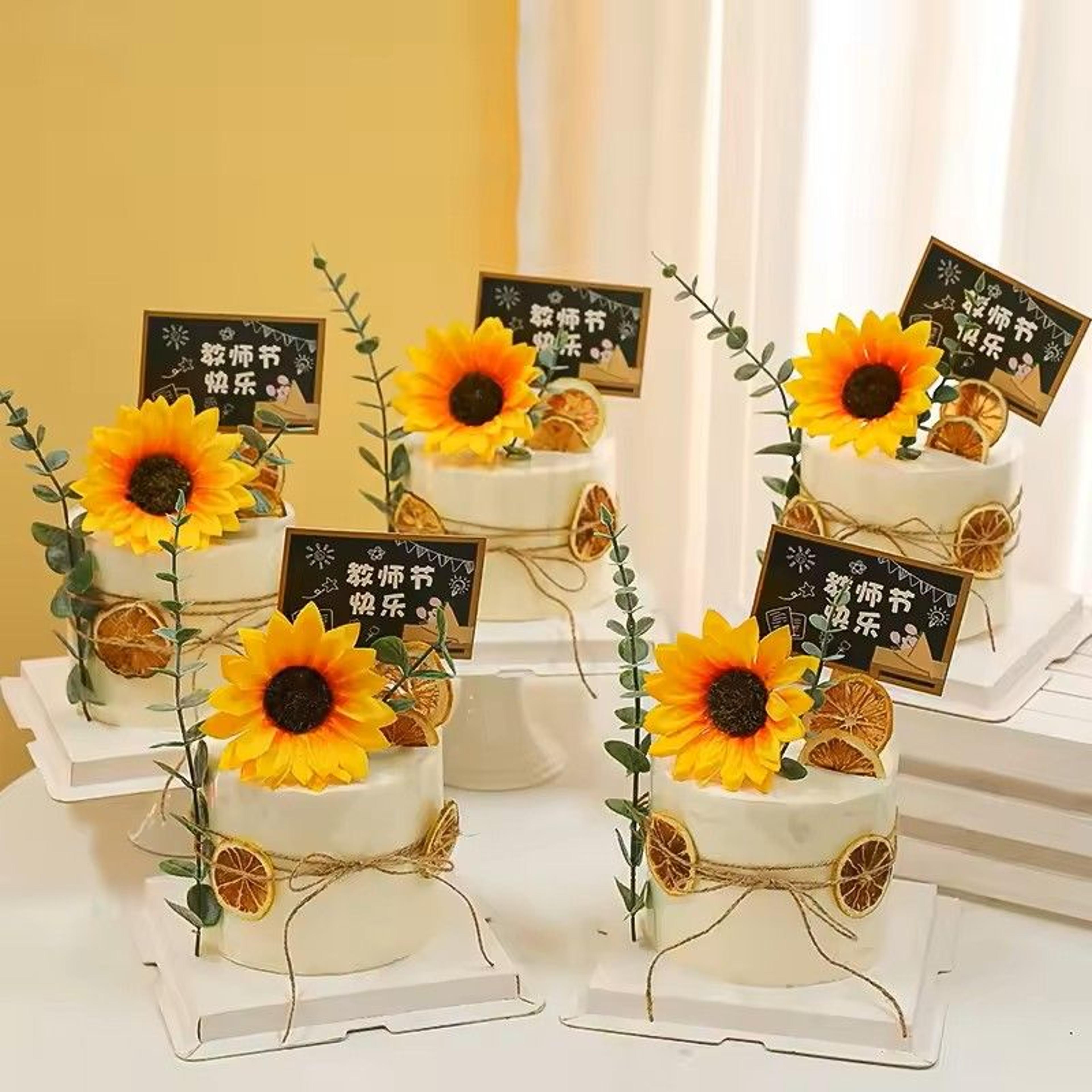 Yellow Artificial Sunflower Flower Heads For Crafts 2