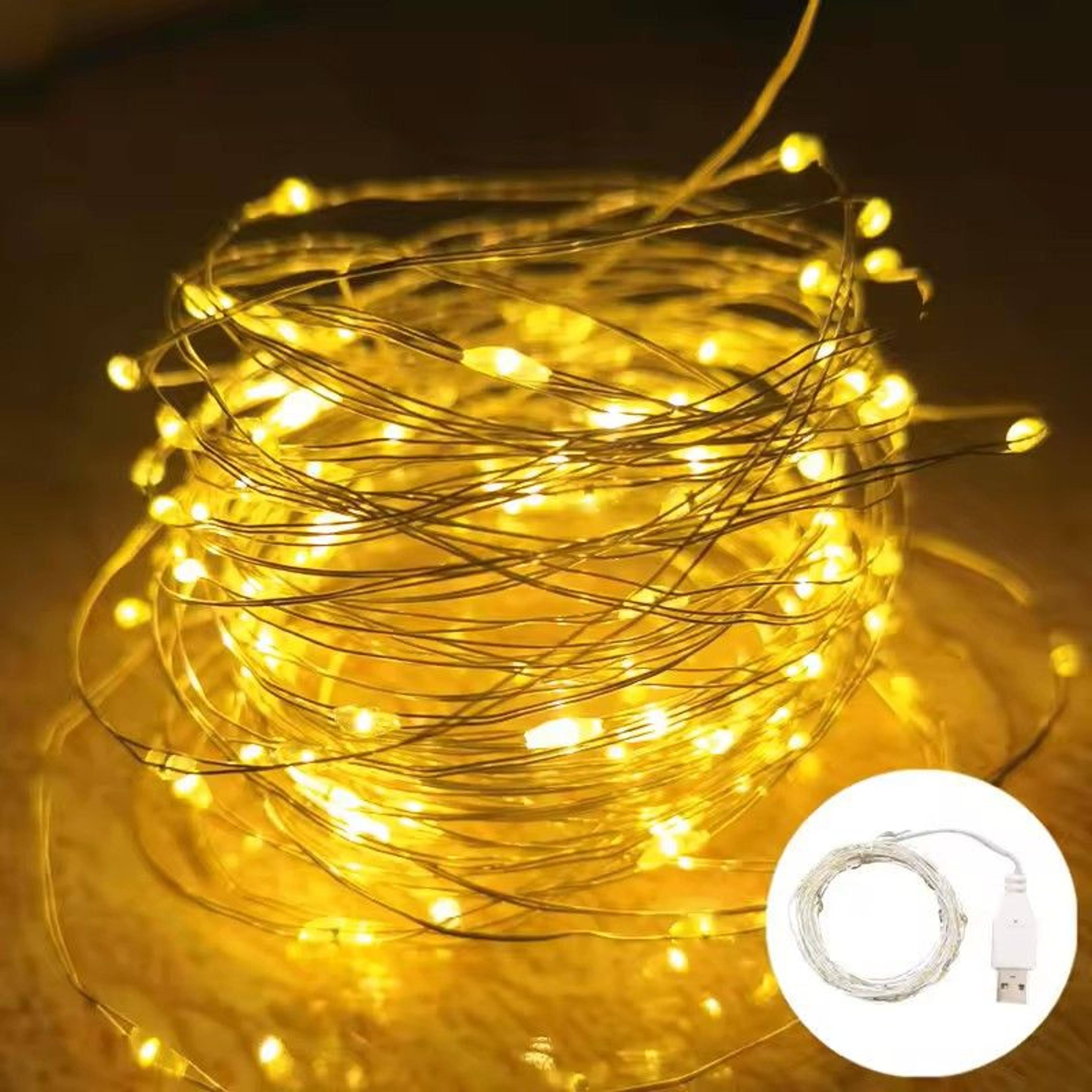 USB LED Silver Wire Fairy String Lights 7