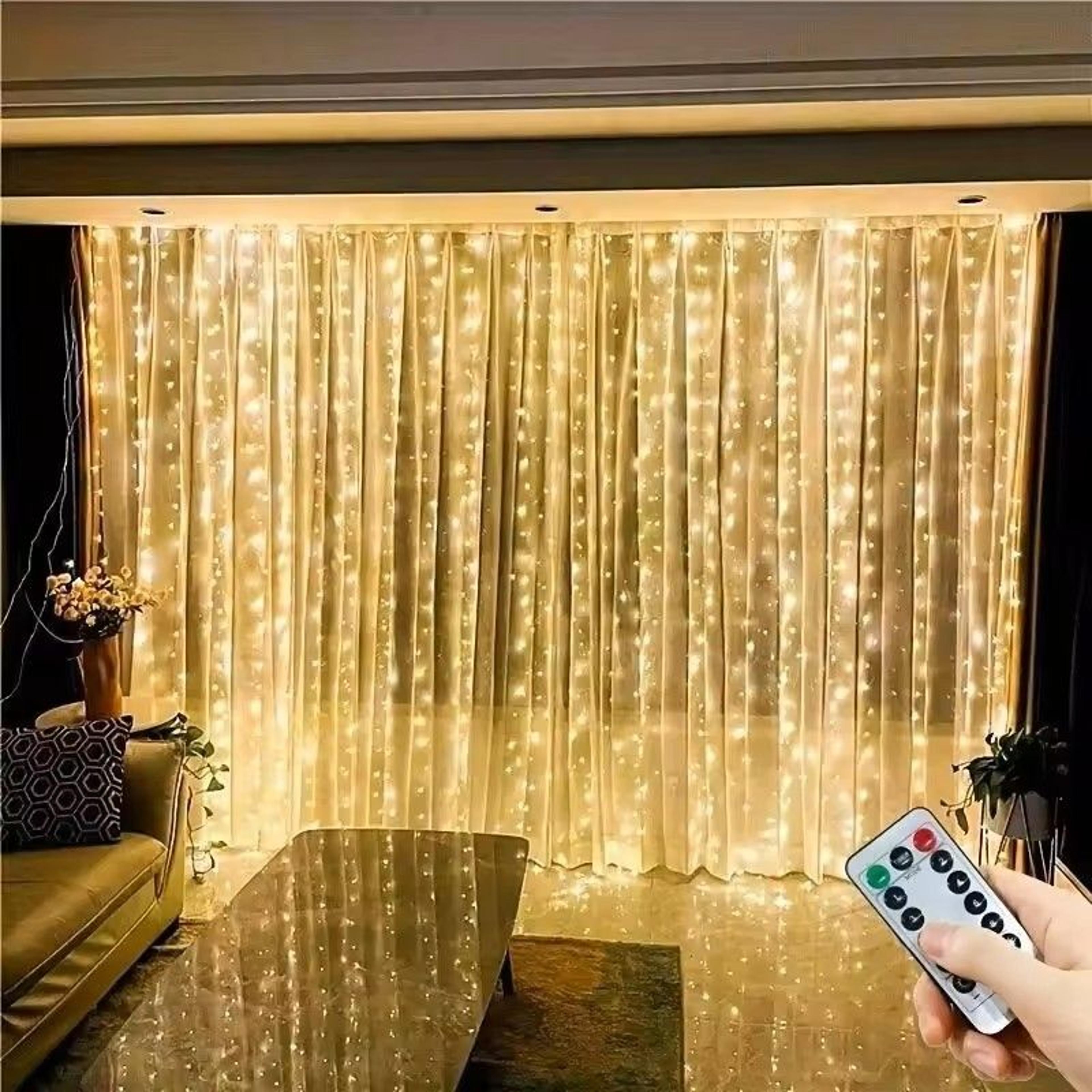 USB LED Curtain String Lights With 8 Modes 0
