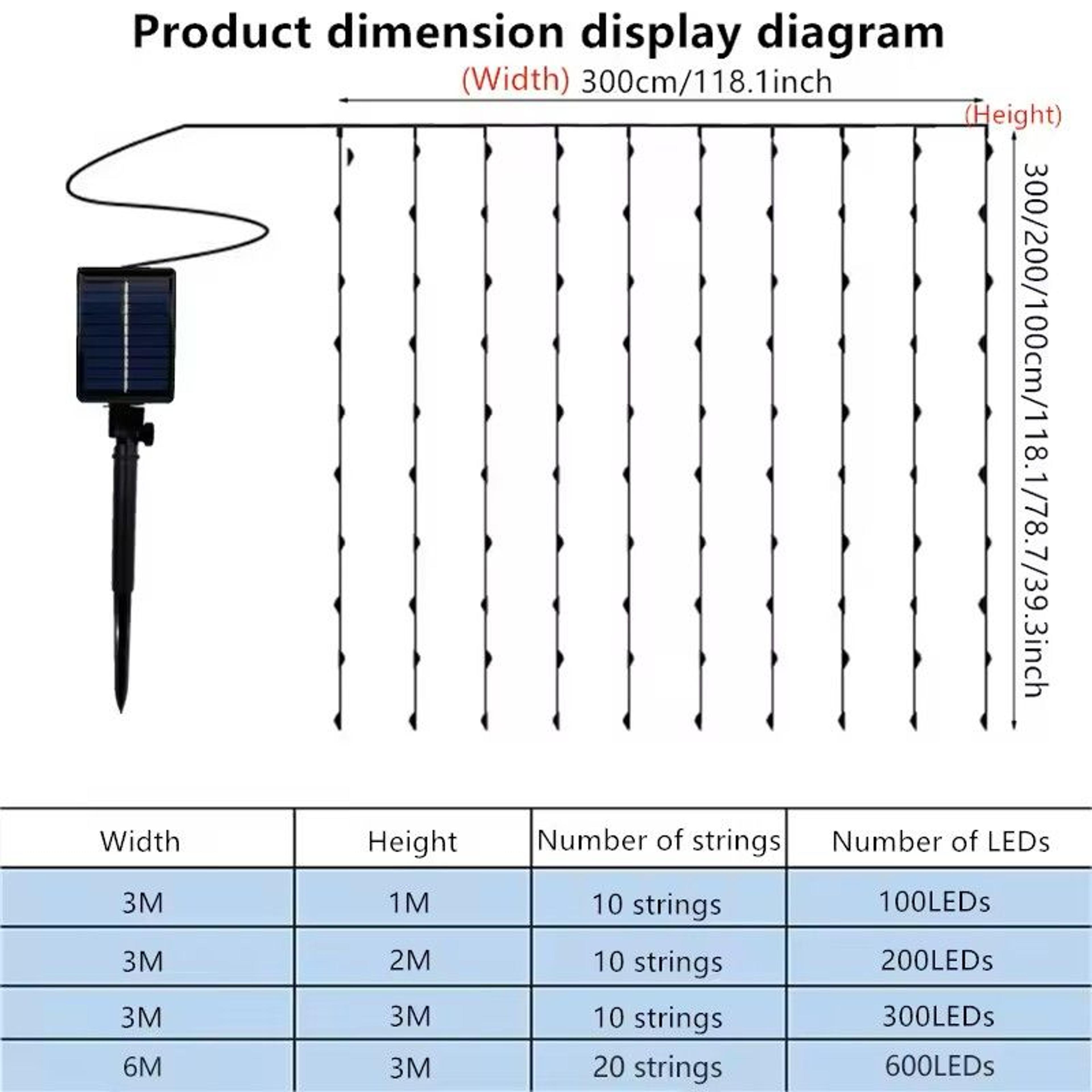 LED Solar Curtain Lights Outdoor 5