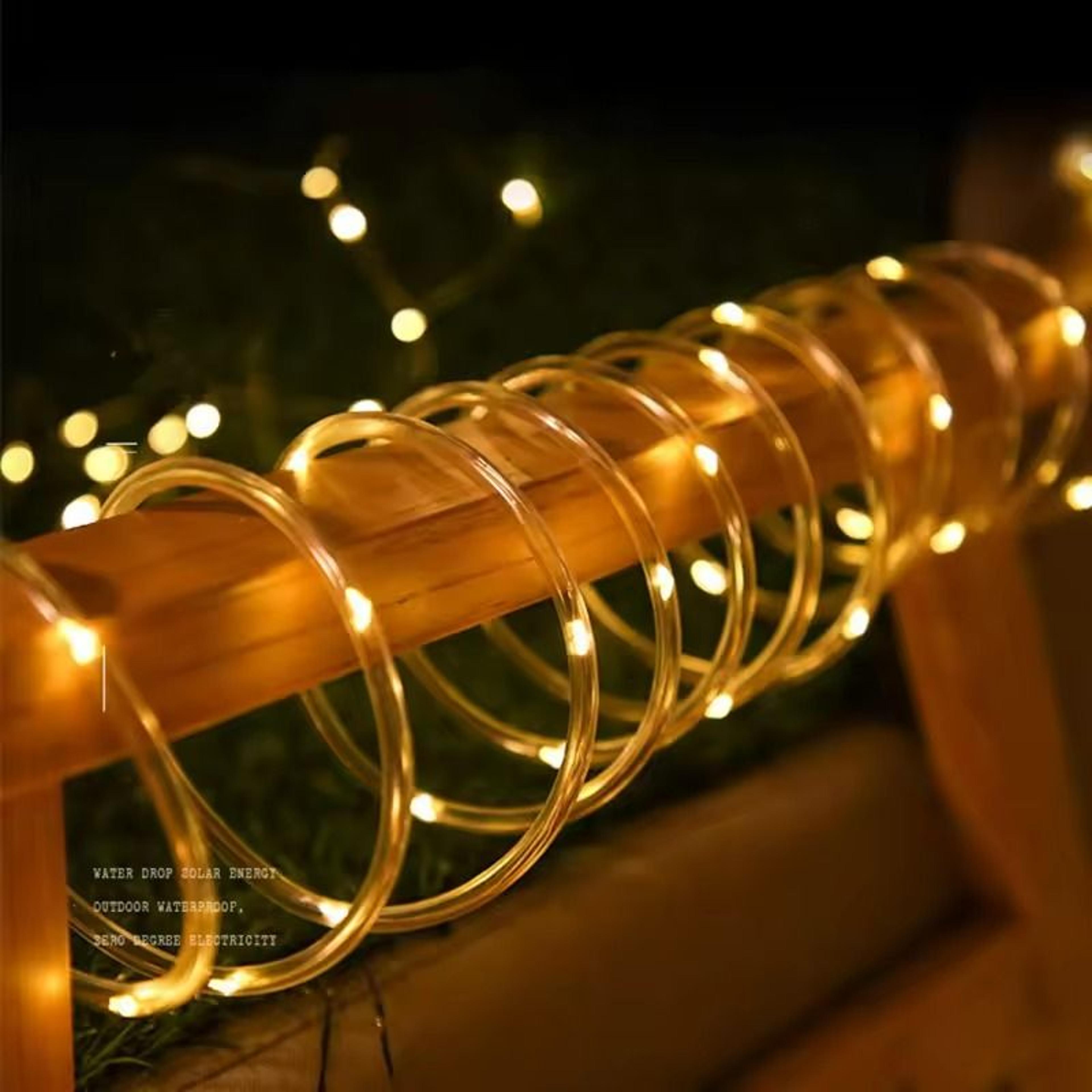 100LED Solar Tube String Light Warm White Outdoor Garden Light 6