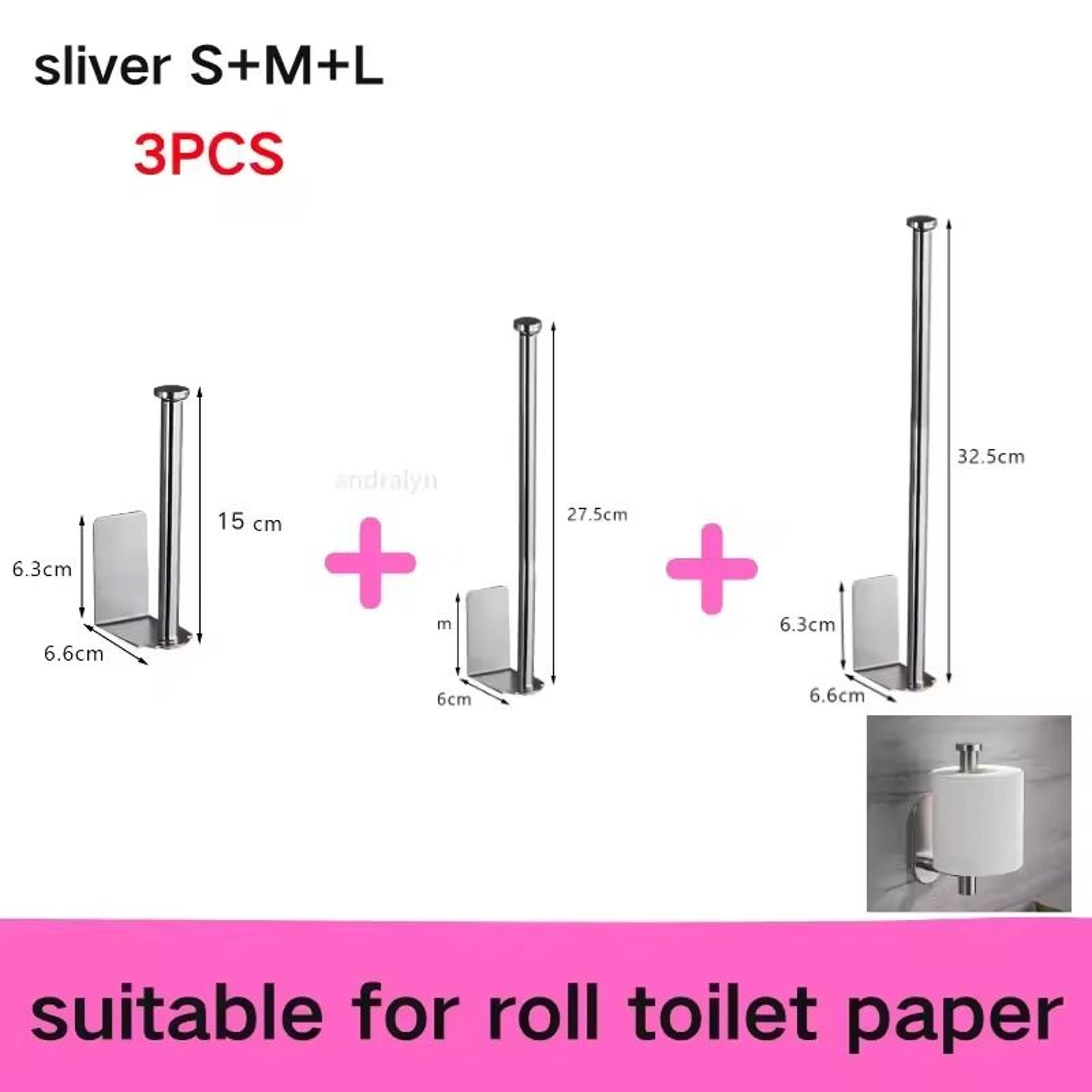 Stainless Steel SelfAdhesive Paper Towel Holder  NoDrill Toilet  Kitchen Roll Rack 19