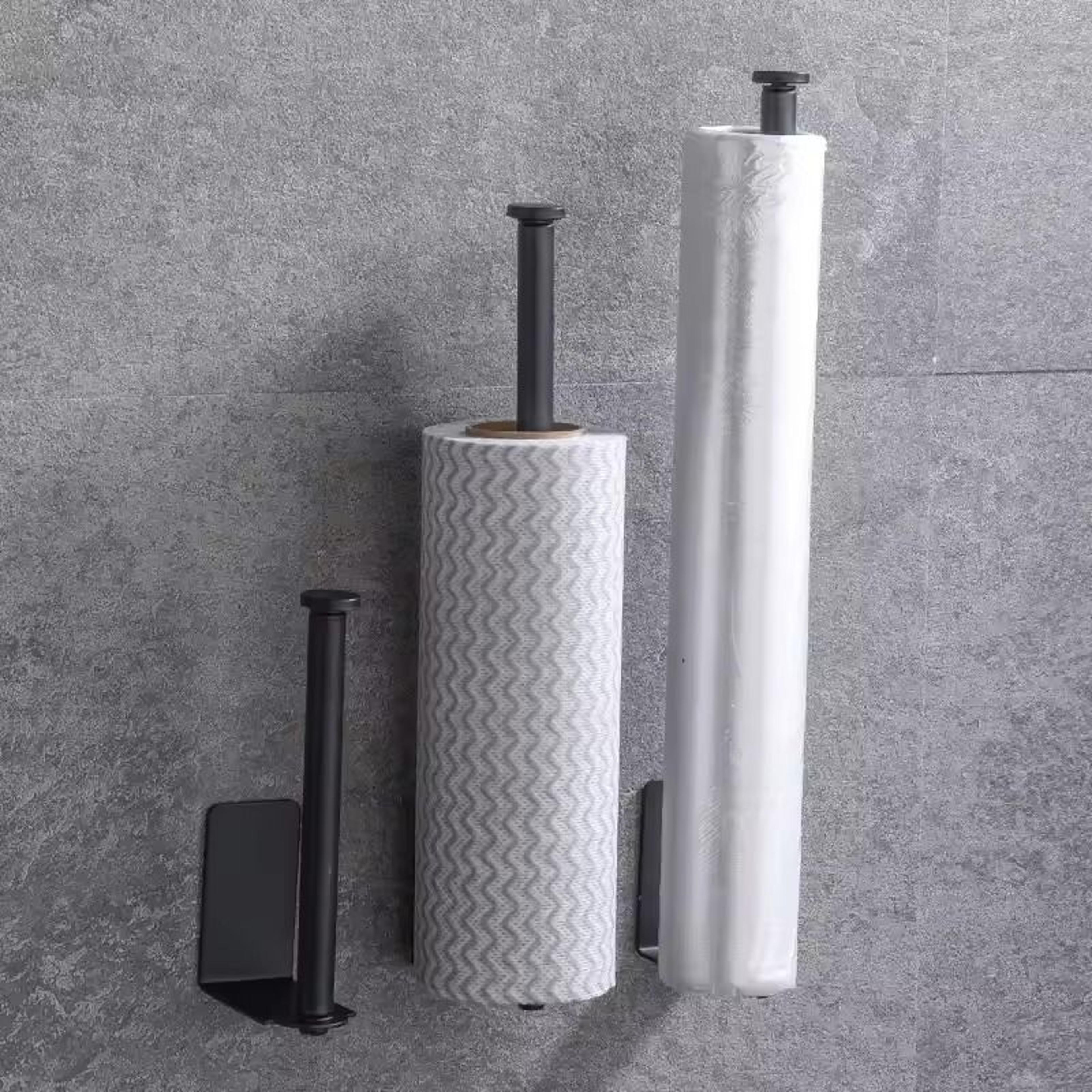 Stainless Steel SelfAdhesive Paper Towel Holder  NoDrill Toilet  Kitchen Roll Rack 4