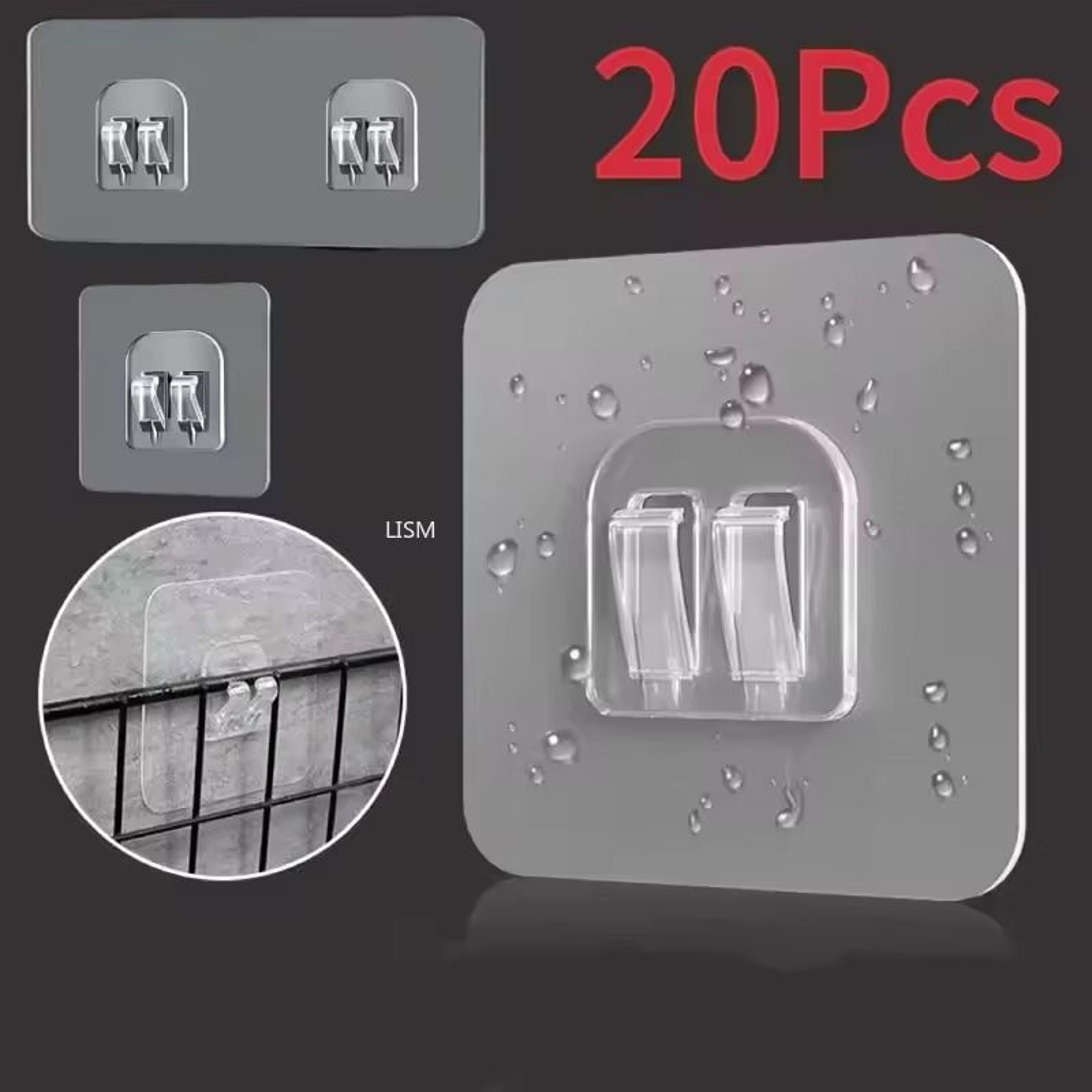 Transparent Adhesive Wall Hooks  Strong NoDrill Hangers For Kitchen  Bathroom 0