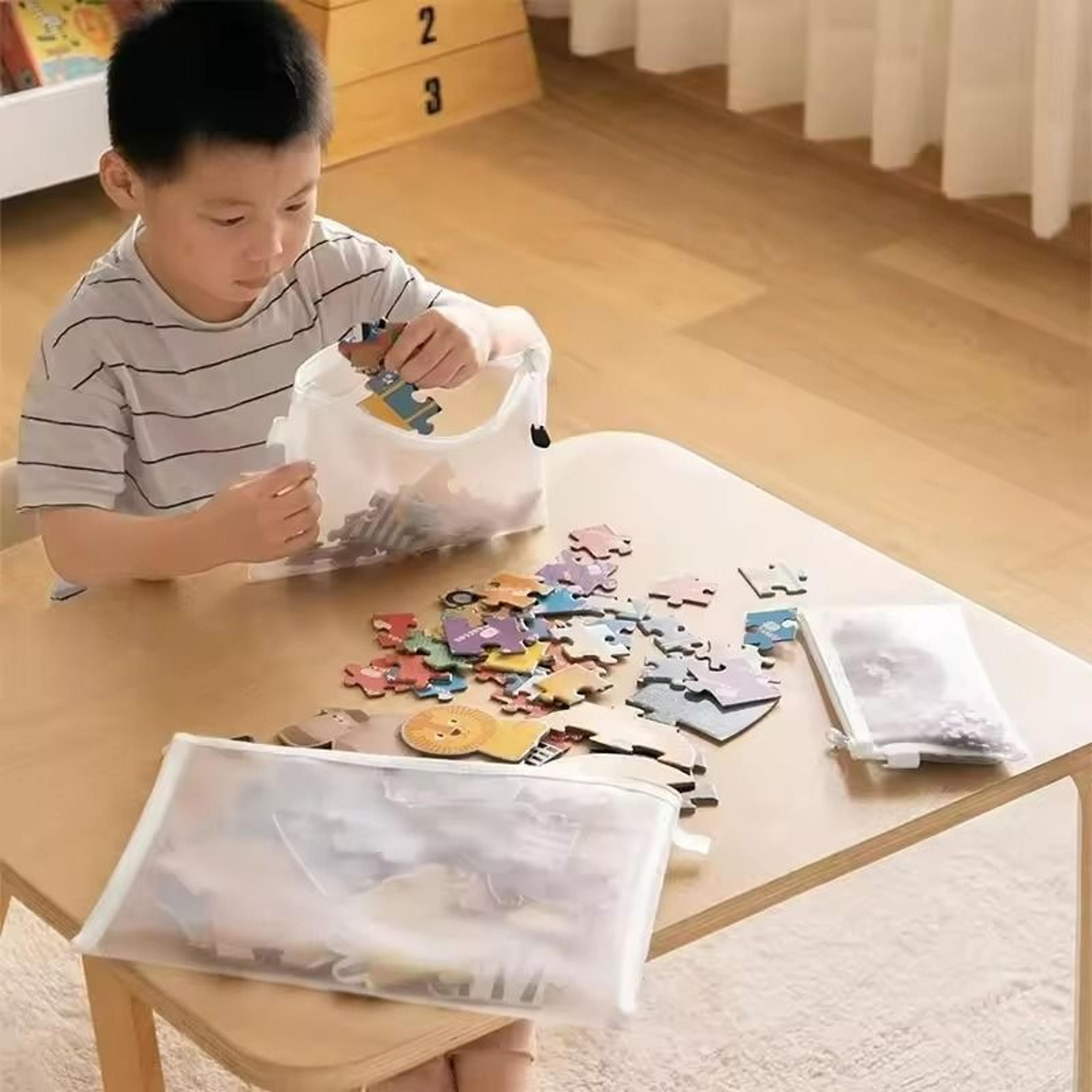 Mesh Zipper Toy Storage Bags  Transparent Building Block  Puzzle Organizers 3pcs 5