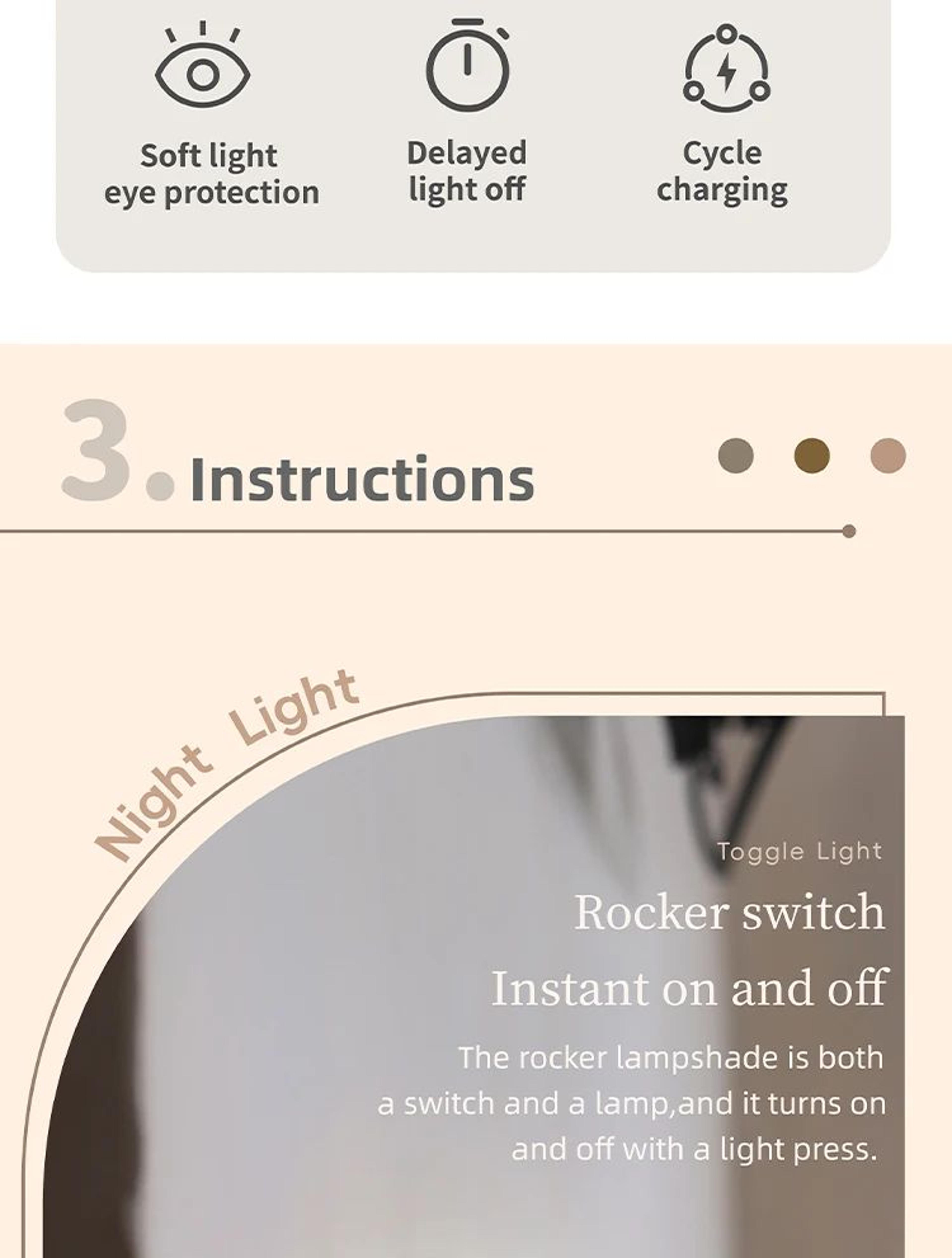 Magnetic LED Night Light For Bedroom  Home Decor 9