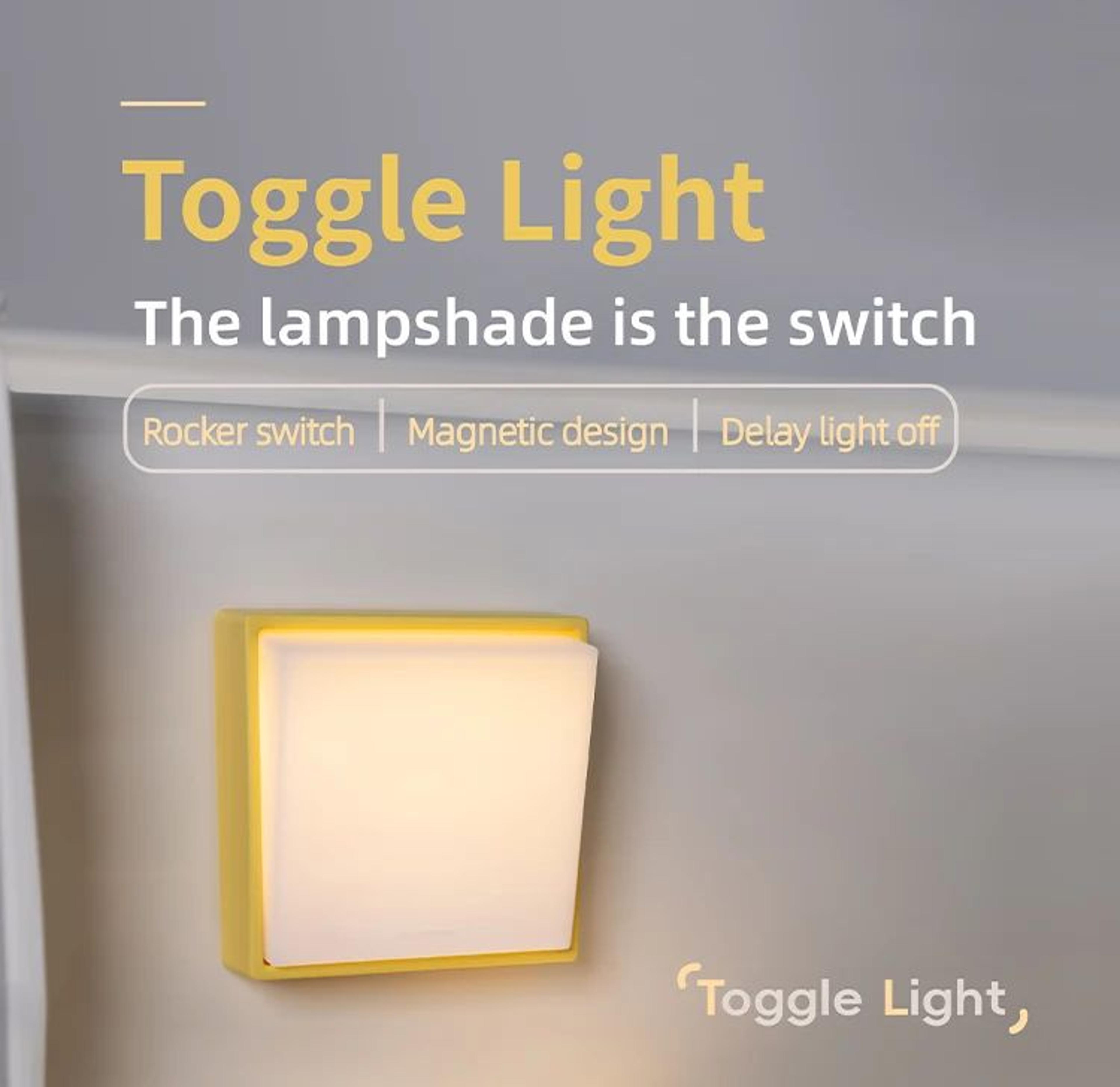 Beech Wood Magnetic Switch Night Light  Rechargeable Wall  Bedside Lamp 6