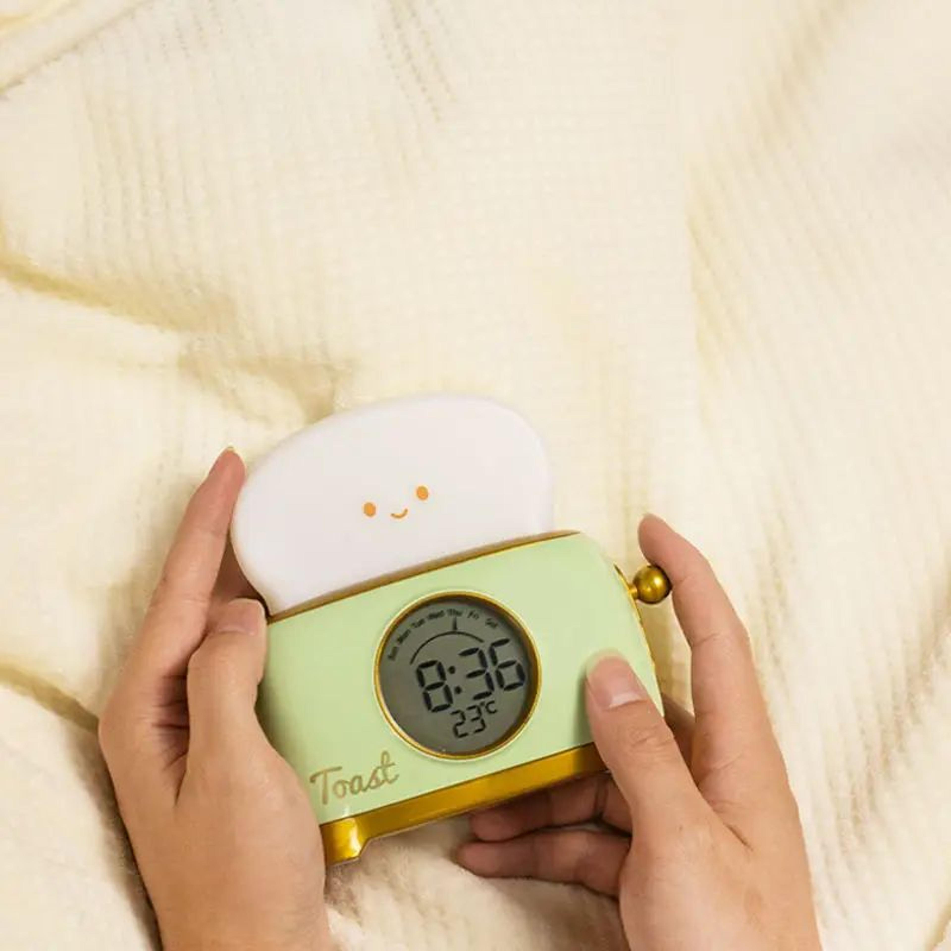 Kawaii Toaster Digital Alarm Clock With LED Night Light  Touch Control 4