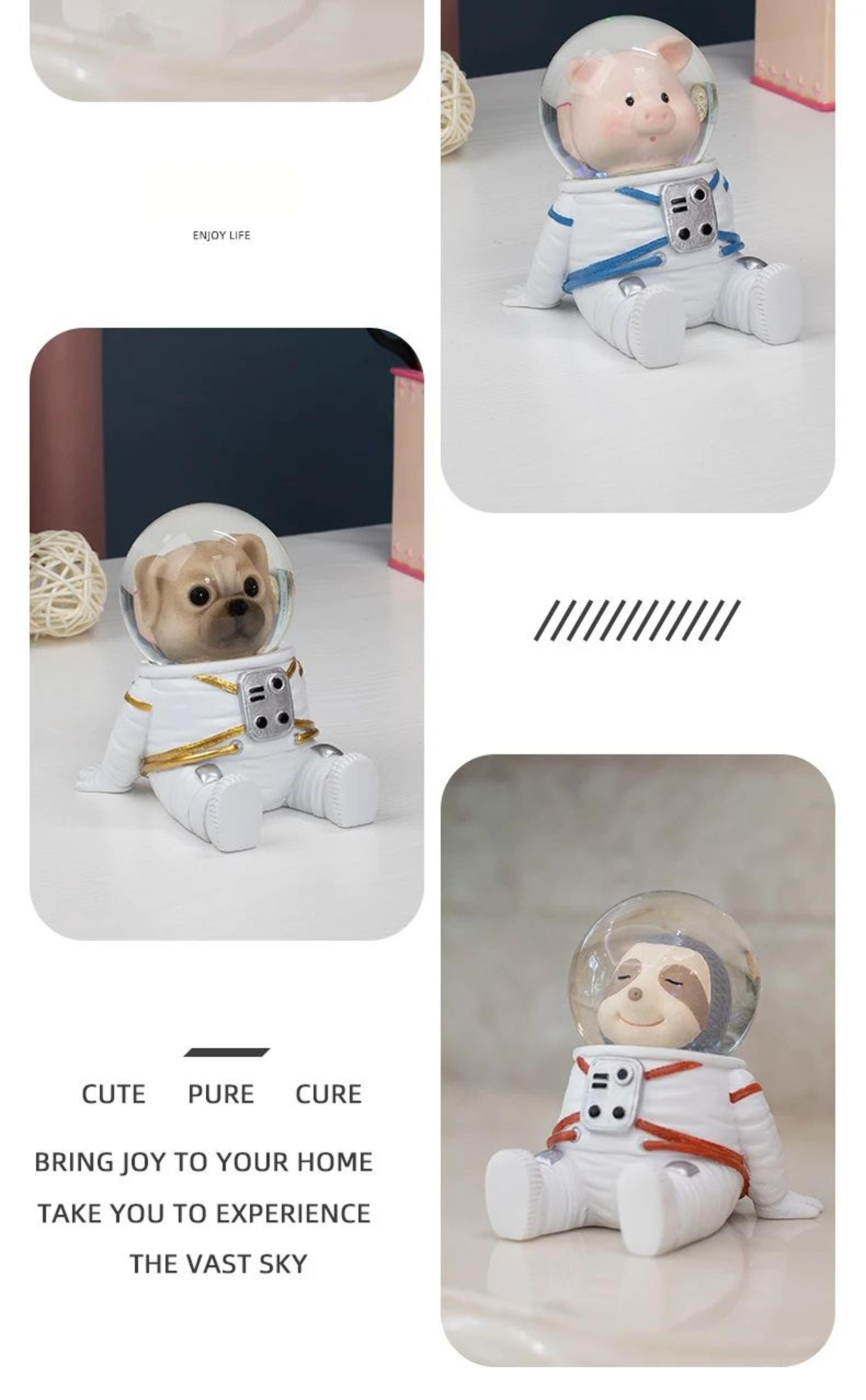 Astronaut Crystal Ball Figurine  Cute Cartoon Spaceman Desk  Shelf Decor 13