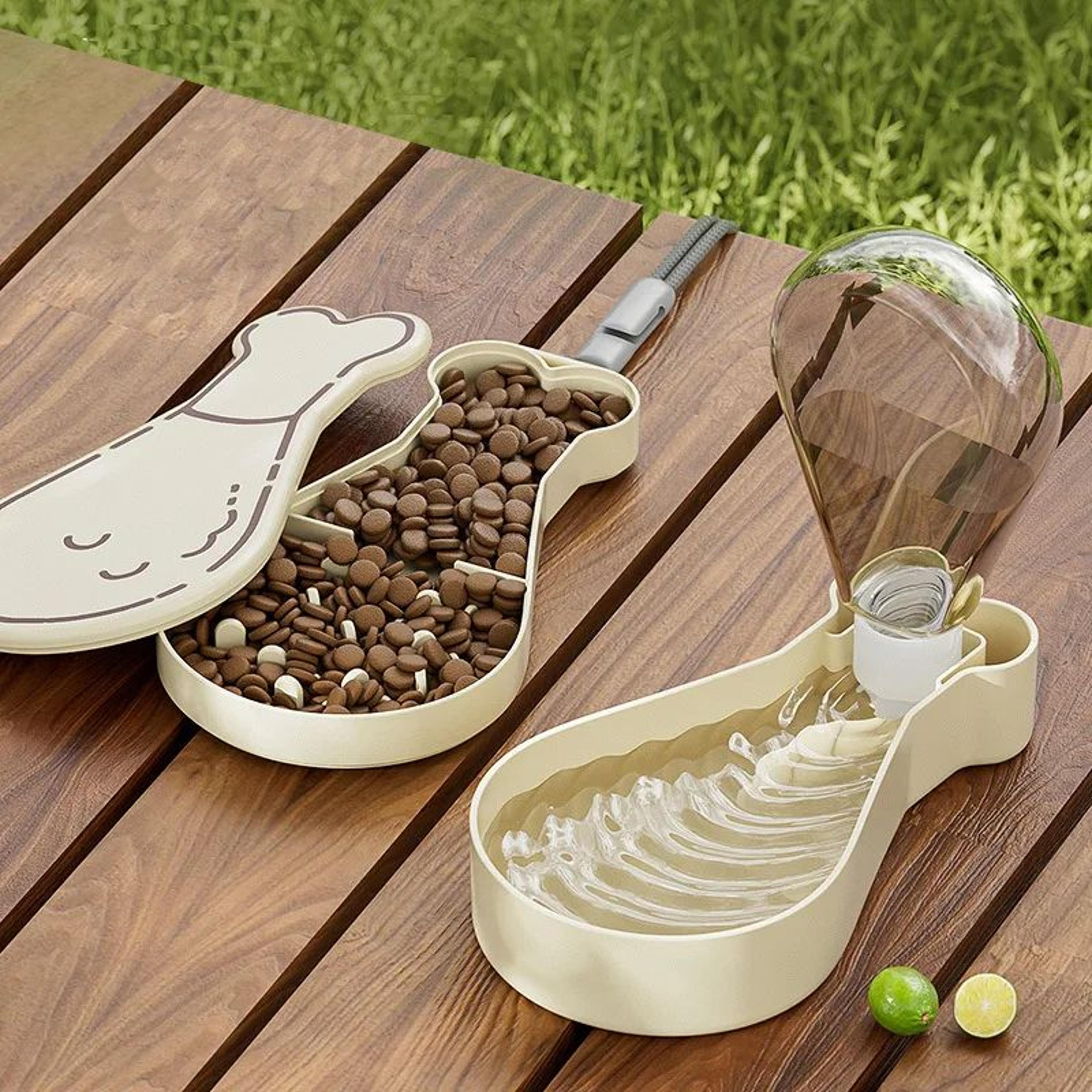 2in1 Portable Dog Water Bottle  Food Container  Large Capacity Travel Cup 3