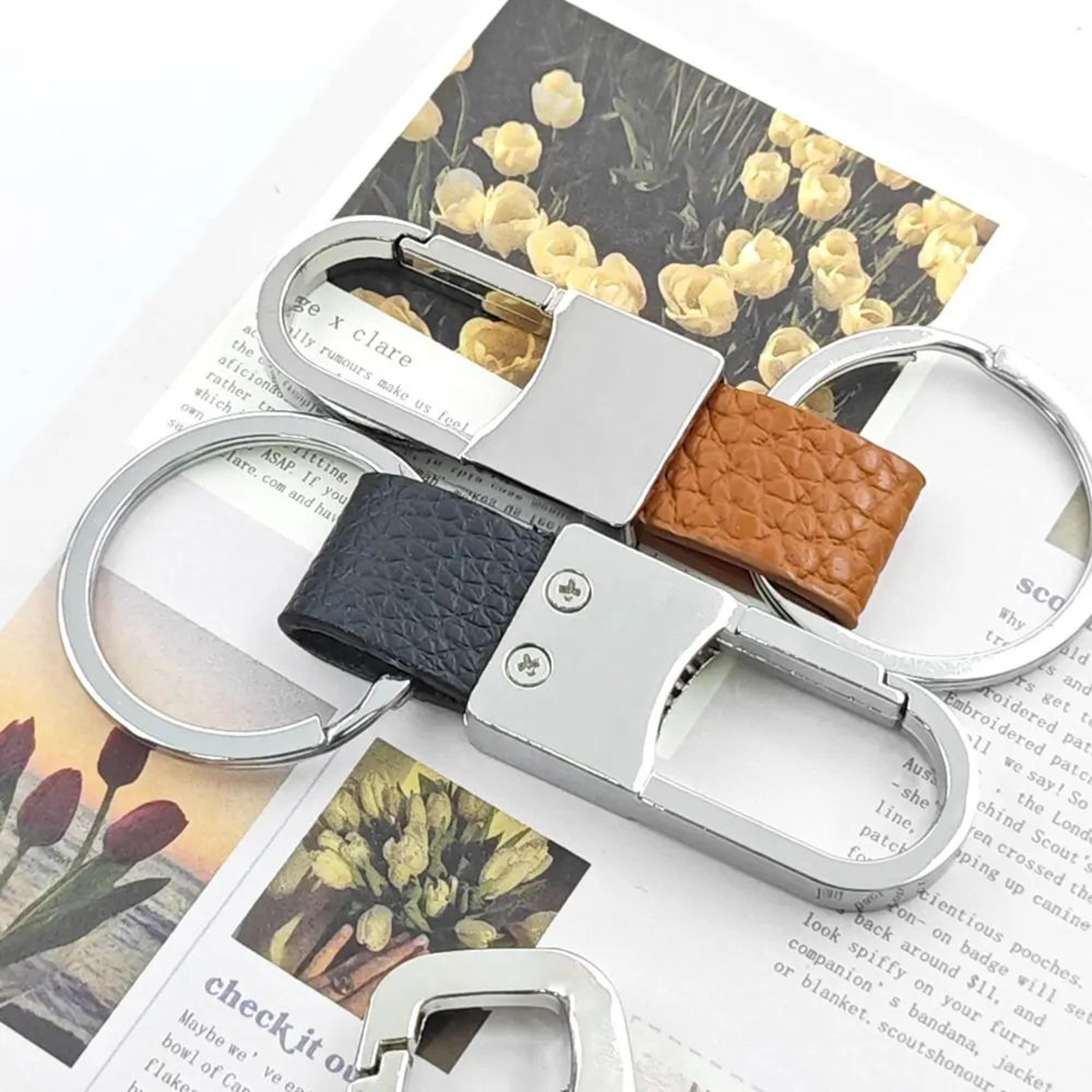 Personalized Leather Splicing Waist Hanging Car Keychain For Men 5