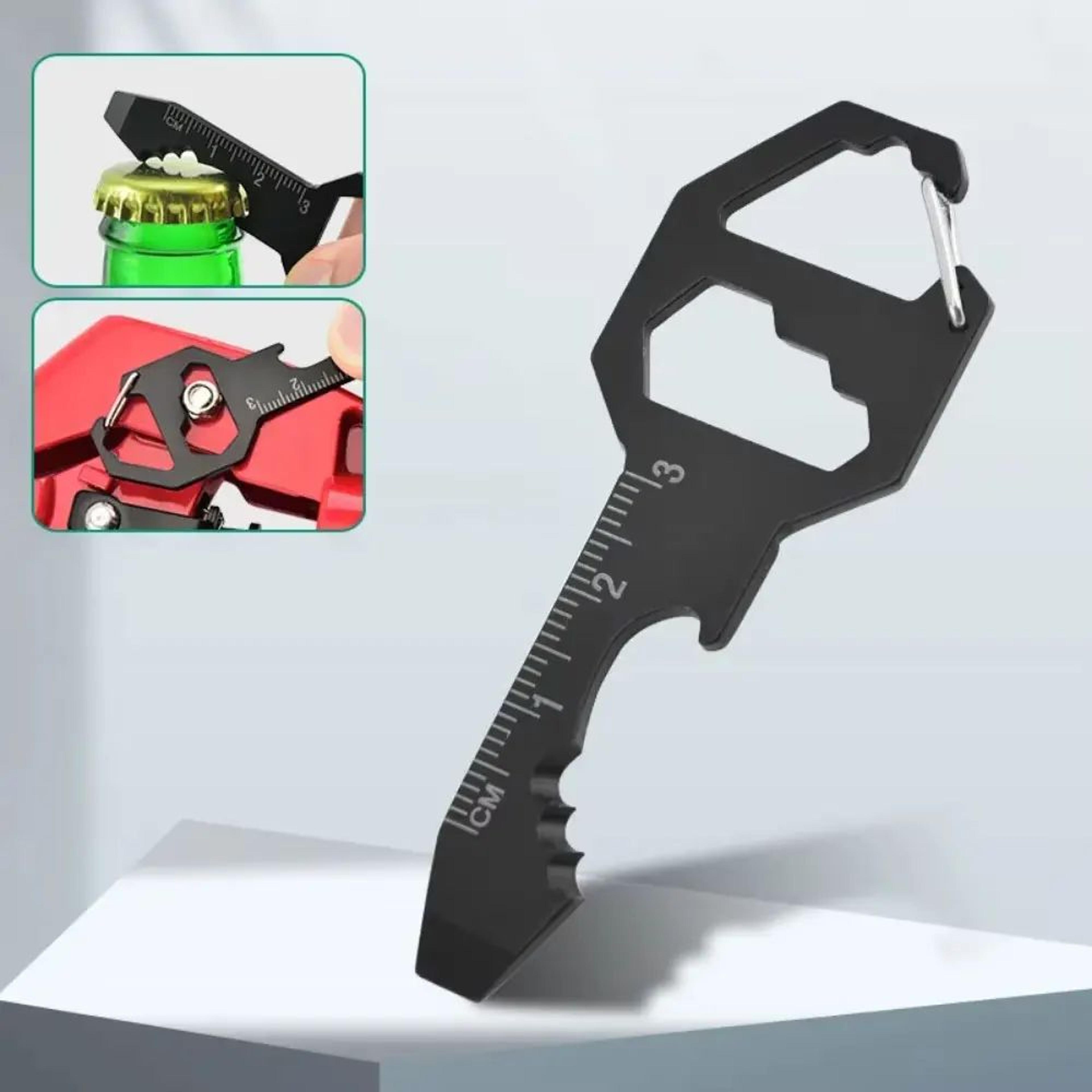 6 In 1 Stainless Steel Multitool Keychain With Bottle Opener And Wrench 2