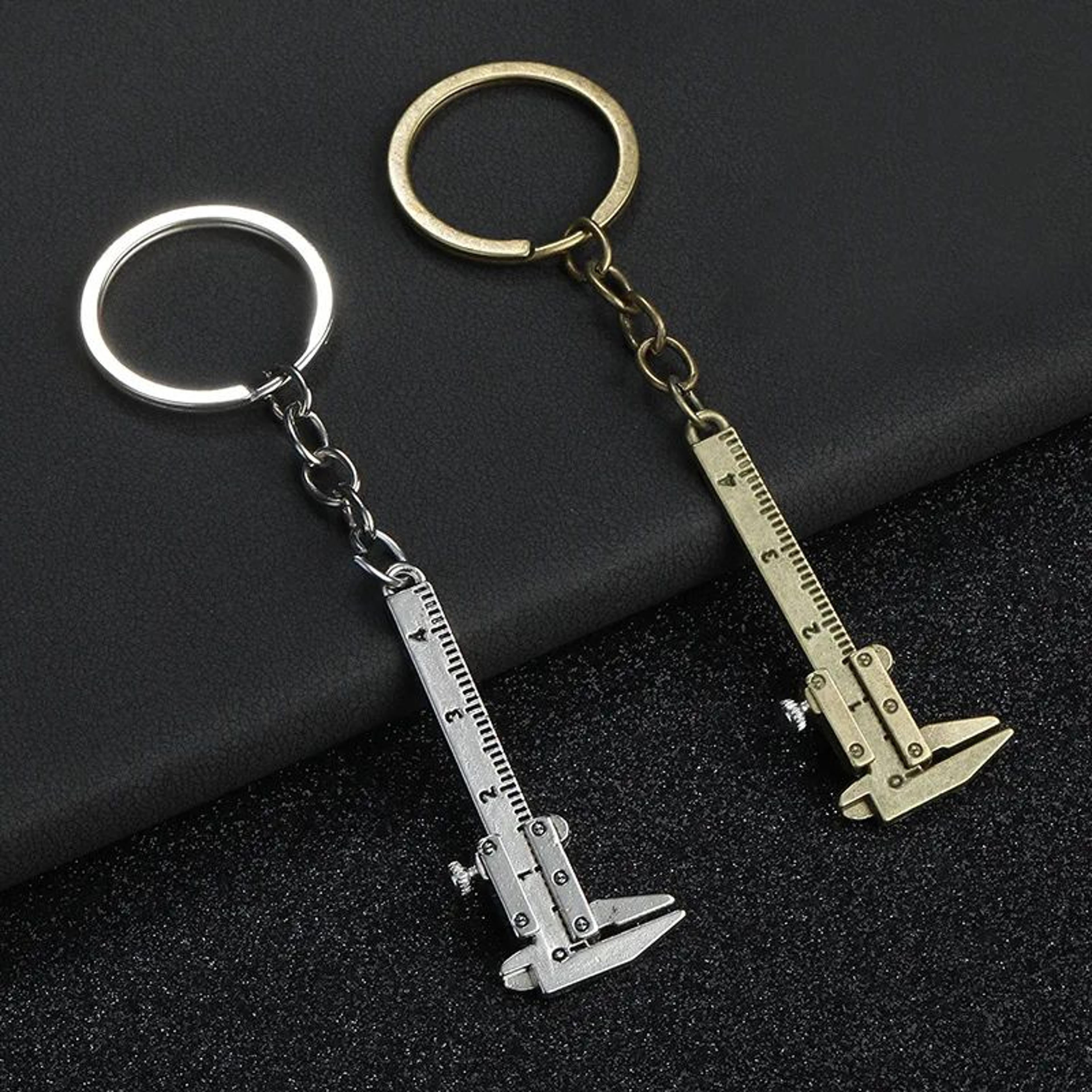 mini vernier caliper keychain trendy decorative charm for keys bags and backpacks