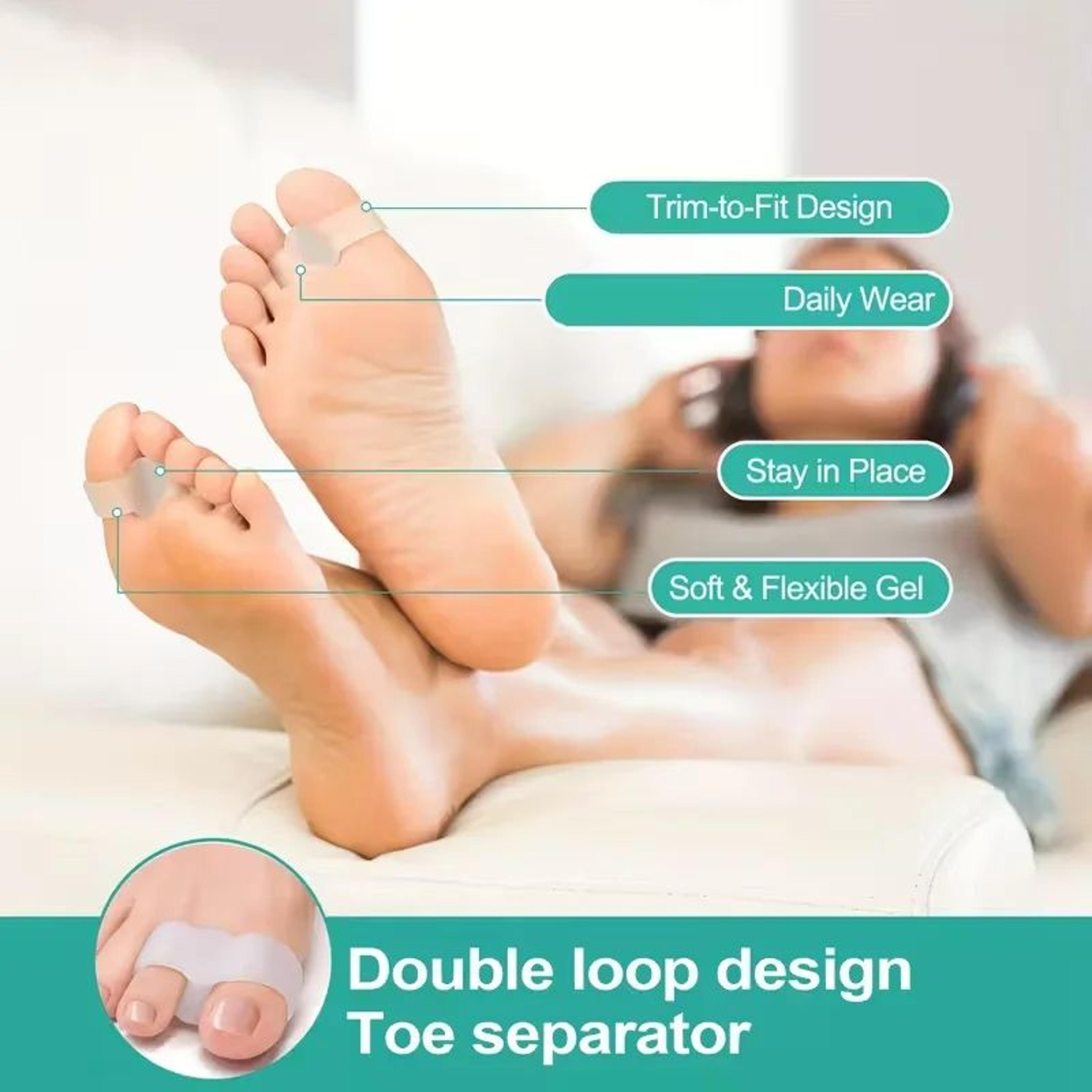 6 Pack Silicone Toe Separators Soft Durable Washable Reusable Toe Spacers For Comfort 2