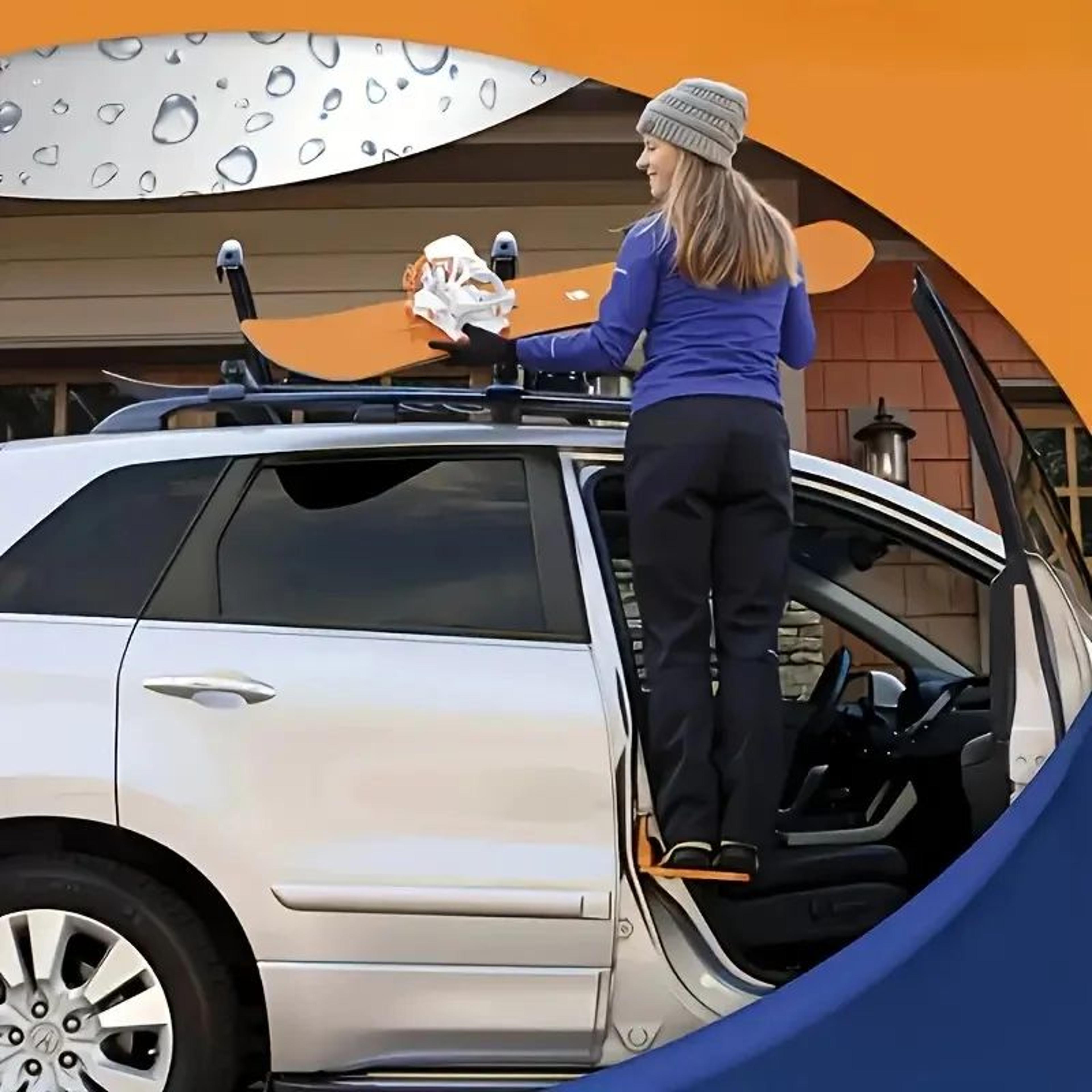 Foldable Metal Car Door Step Universal Vehicle Mount For Easy Roof Access 2