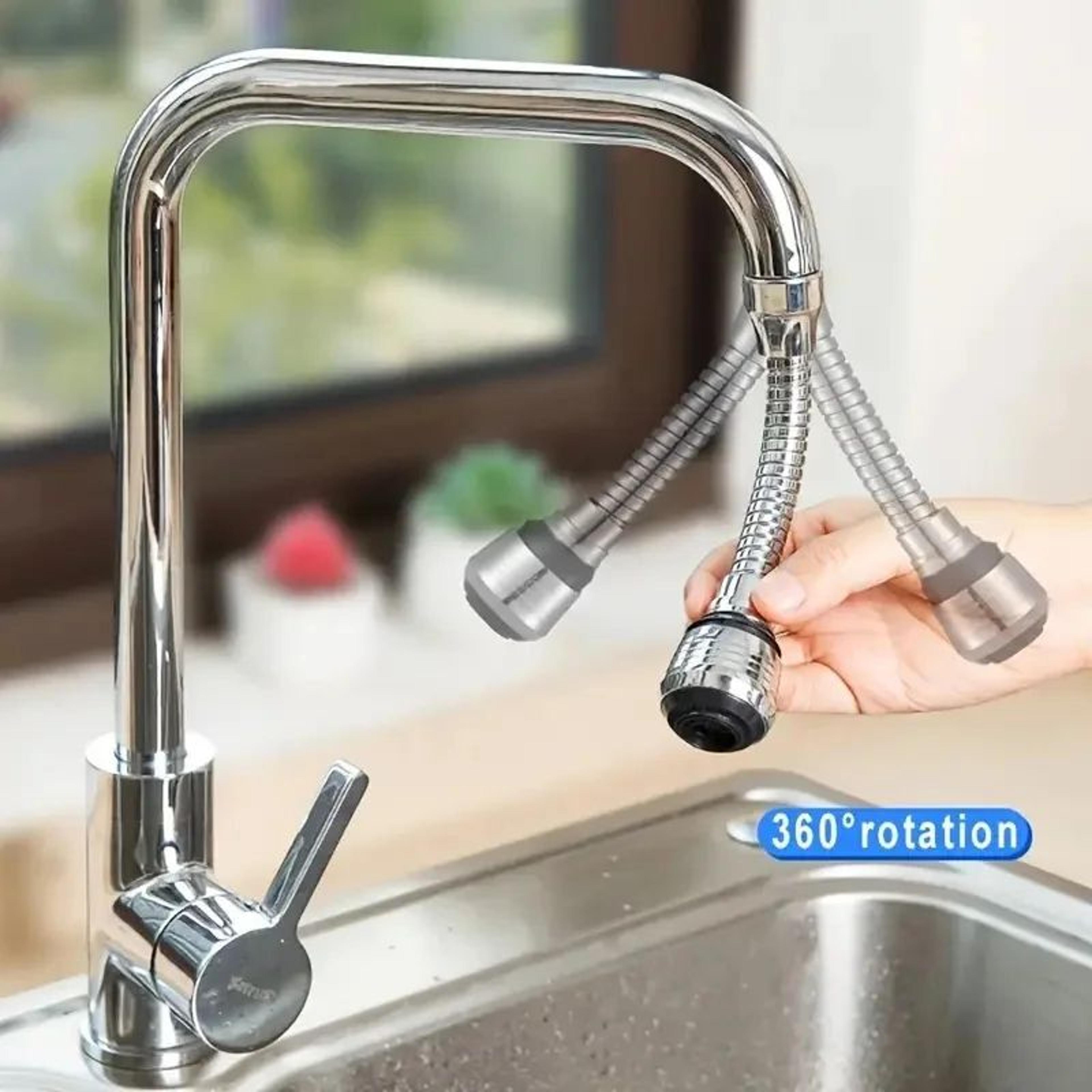 360 Swivel Faucet Extender With 2 Spray Modes SplashProof Flexible Sink Attachment 2