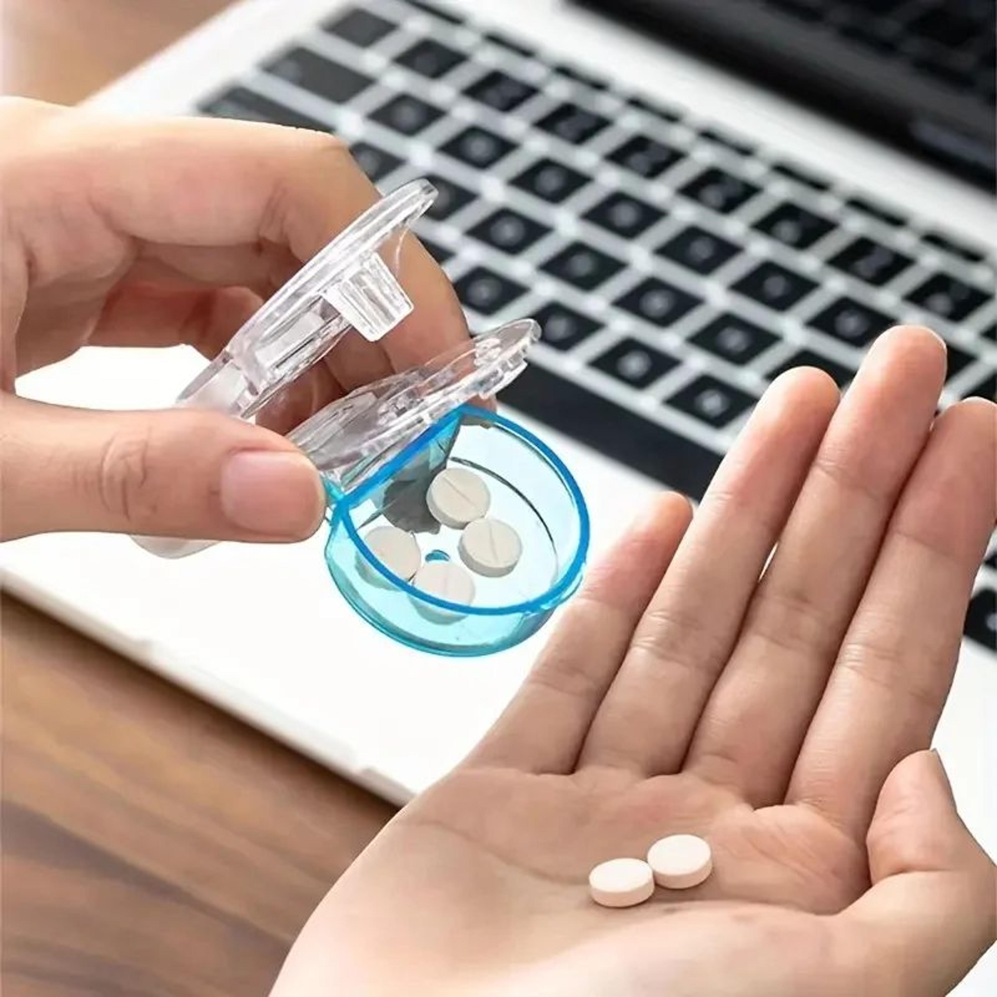 Portable Pill Dispenser And Splitter  Hygienic Compact Medication Organizer For Travel And Daily Us 2