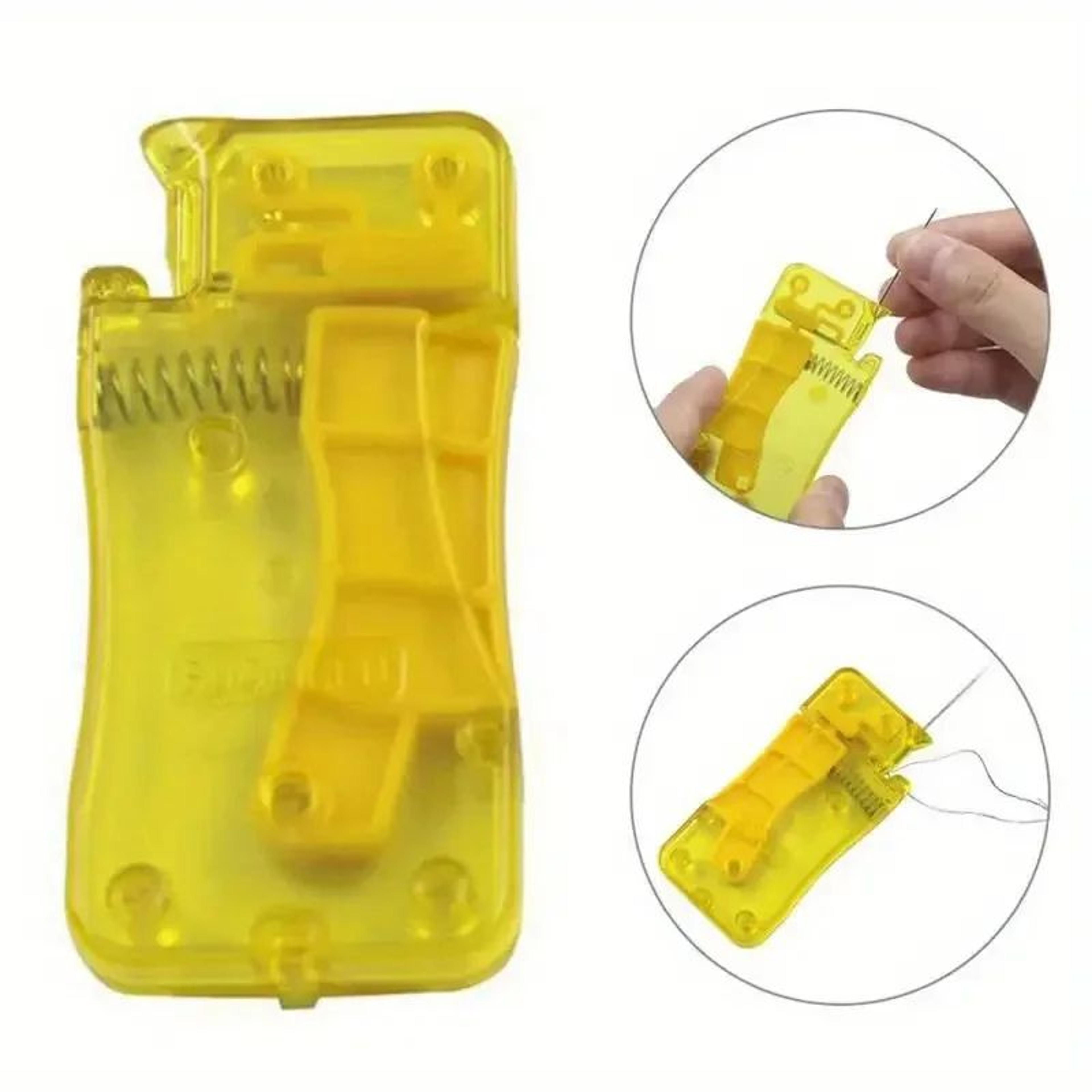 Lemon Yellow Automatic Needle Threader  Effortless Sewing Tool For Hand And Machine Stitching 1