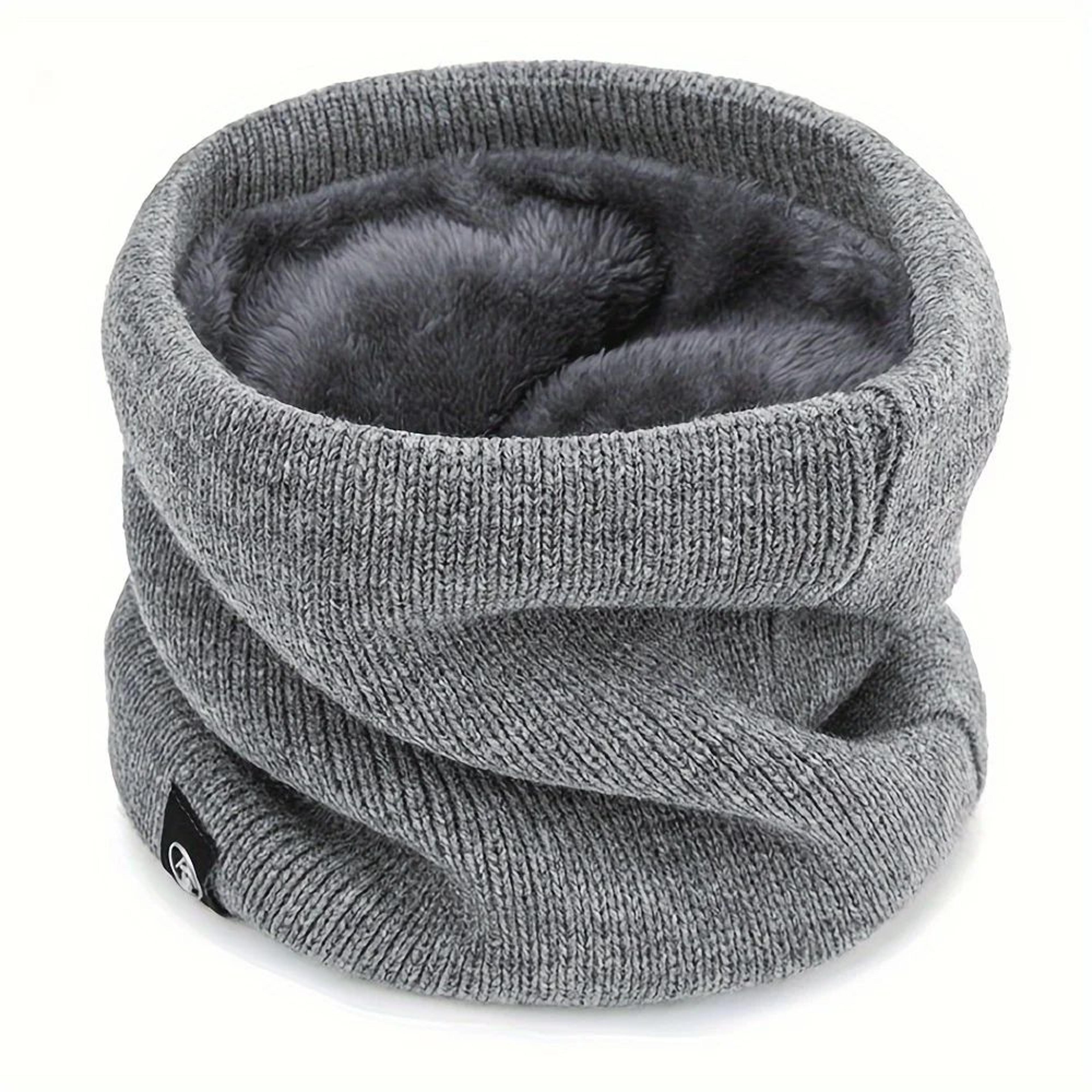 Winter Knit Scarf With Integrated Mask  Thickened Polyester Neck Gaiter For Warmth And Outdoor Spor 3