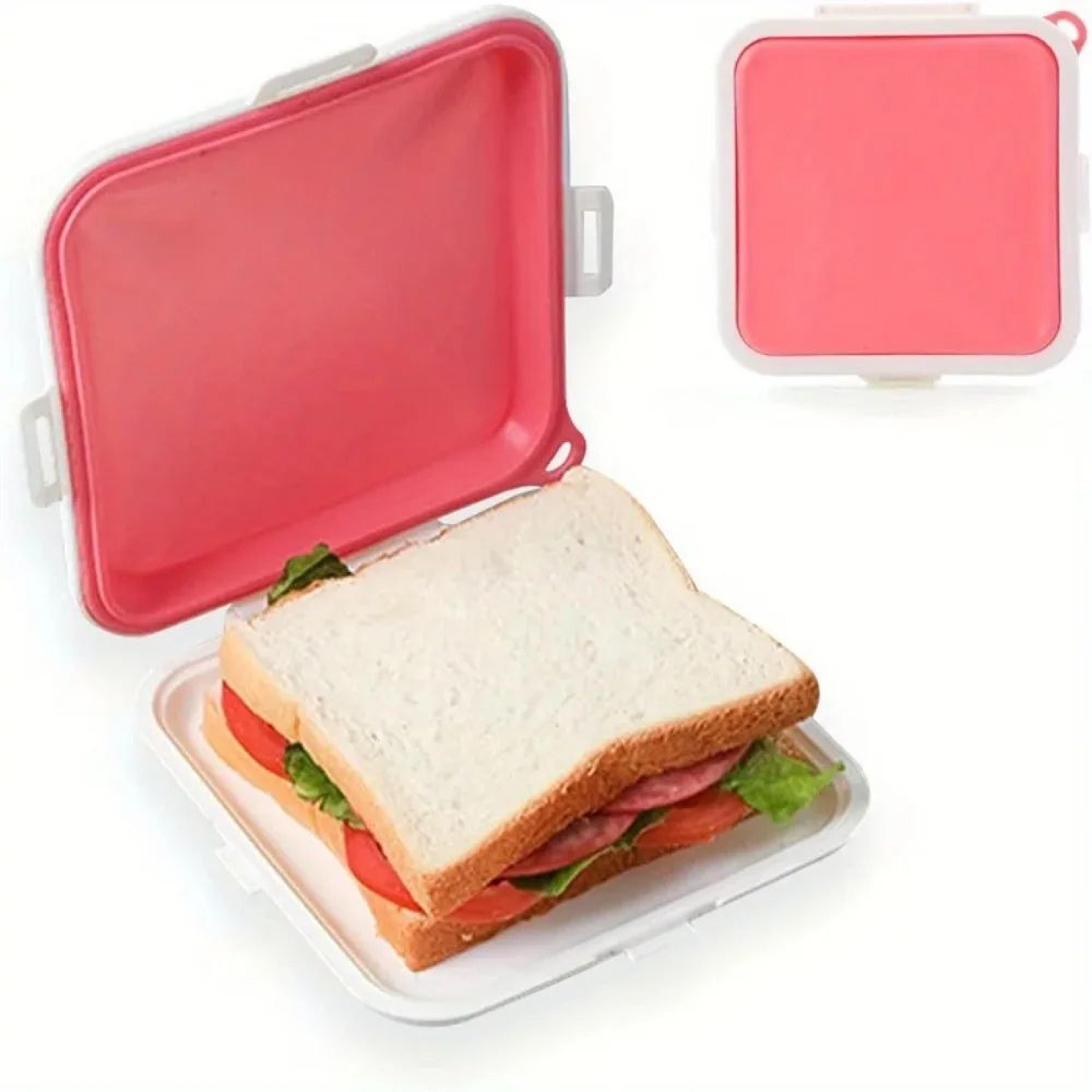 silicone sandwich storage box – reusable heated container for snacks, fruit, salad, and lunch on-the-go