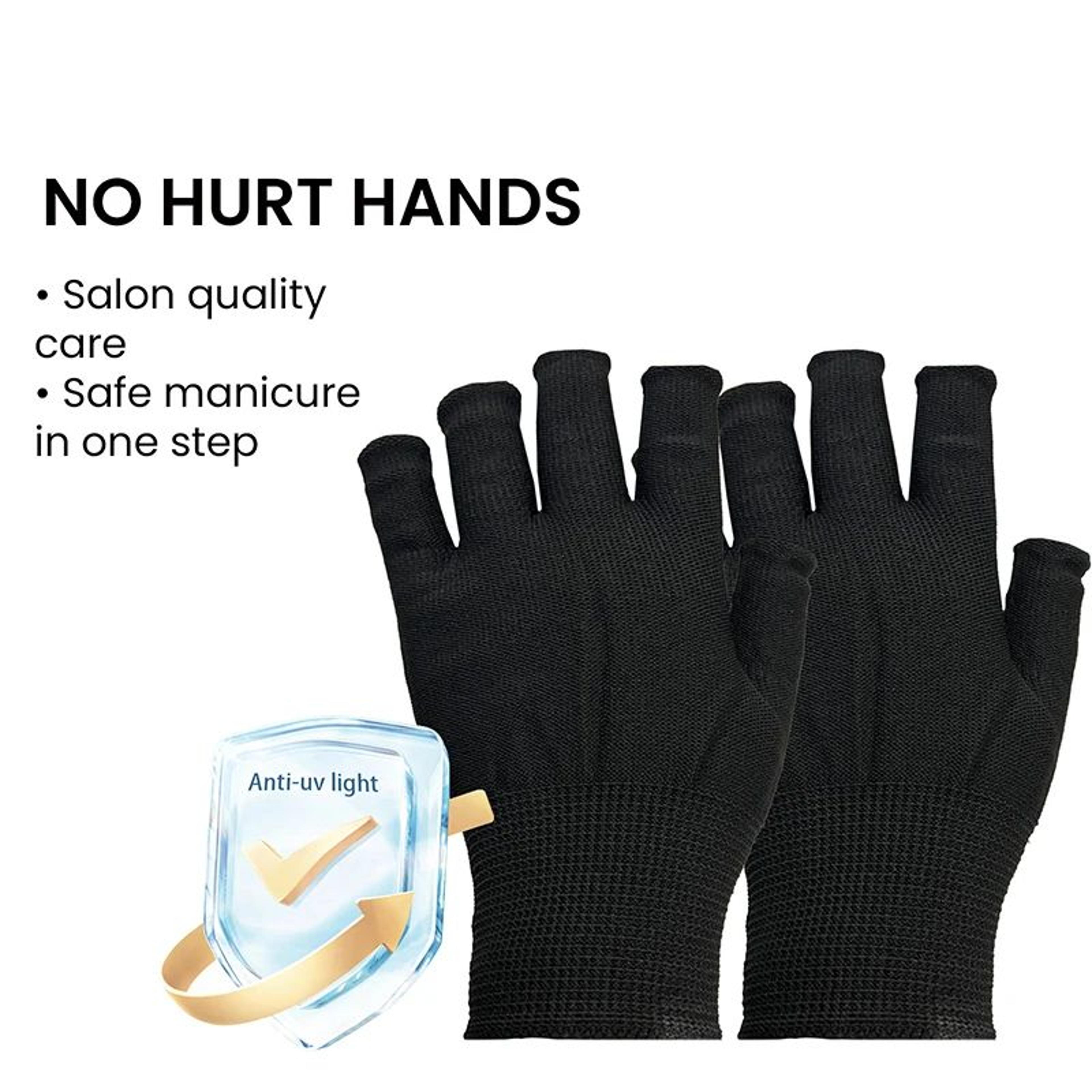 Anti UV Fingerless Nail Gloves For Gel Manicure And LED Lamp Protection 2