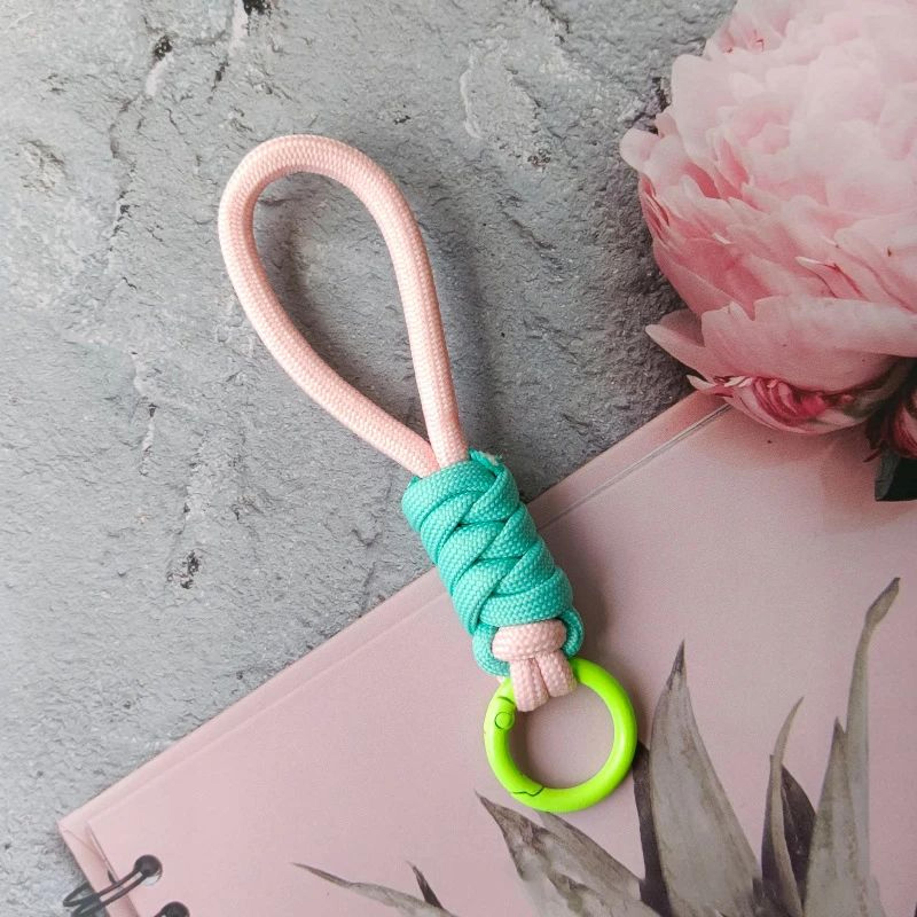 Colorful Braided Rope Strap Lanyard Keychain For Phone Case And Bags 12