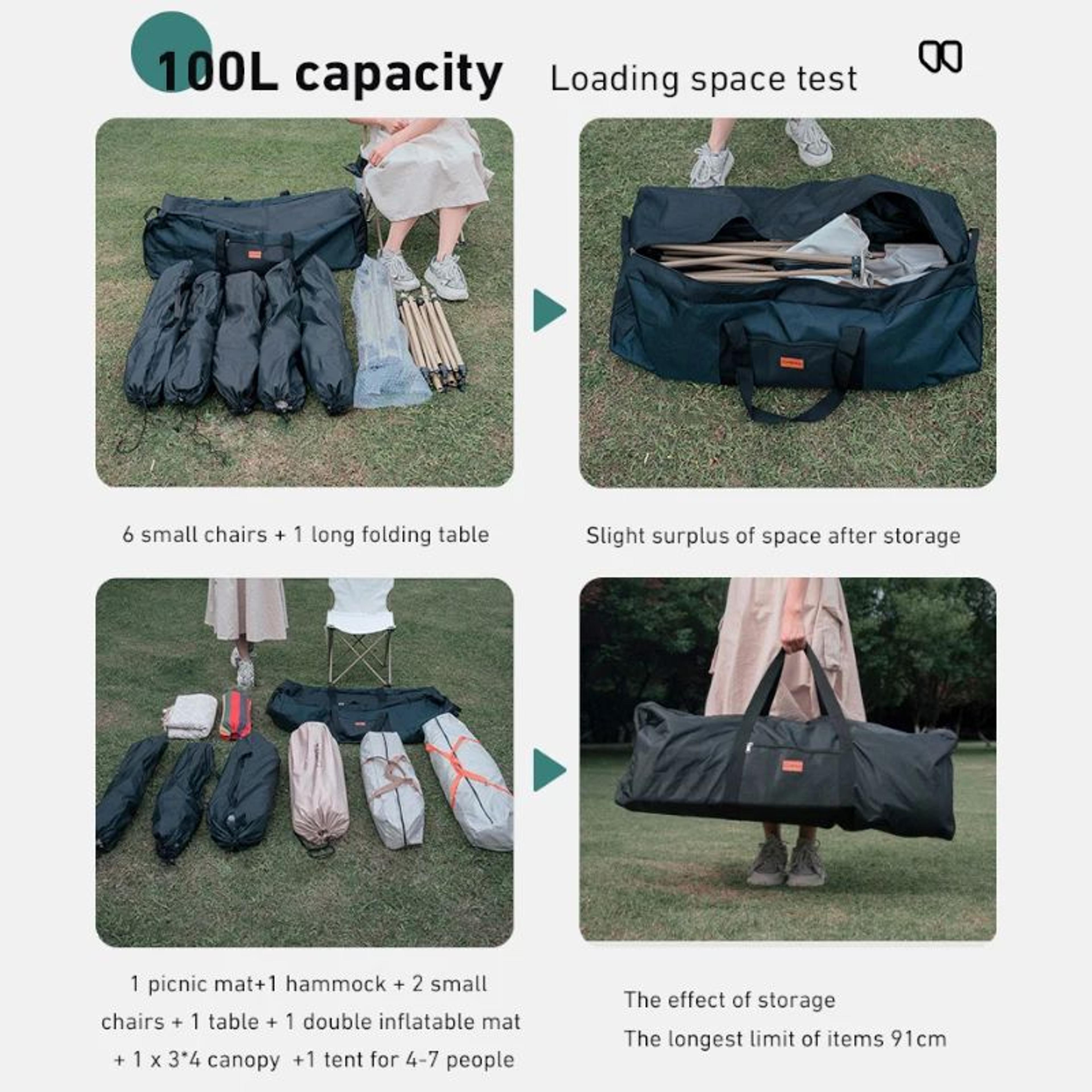Westtune 100L Camping Tools Storage Bag Folding Large Capacity Travel Gear Organizer 3