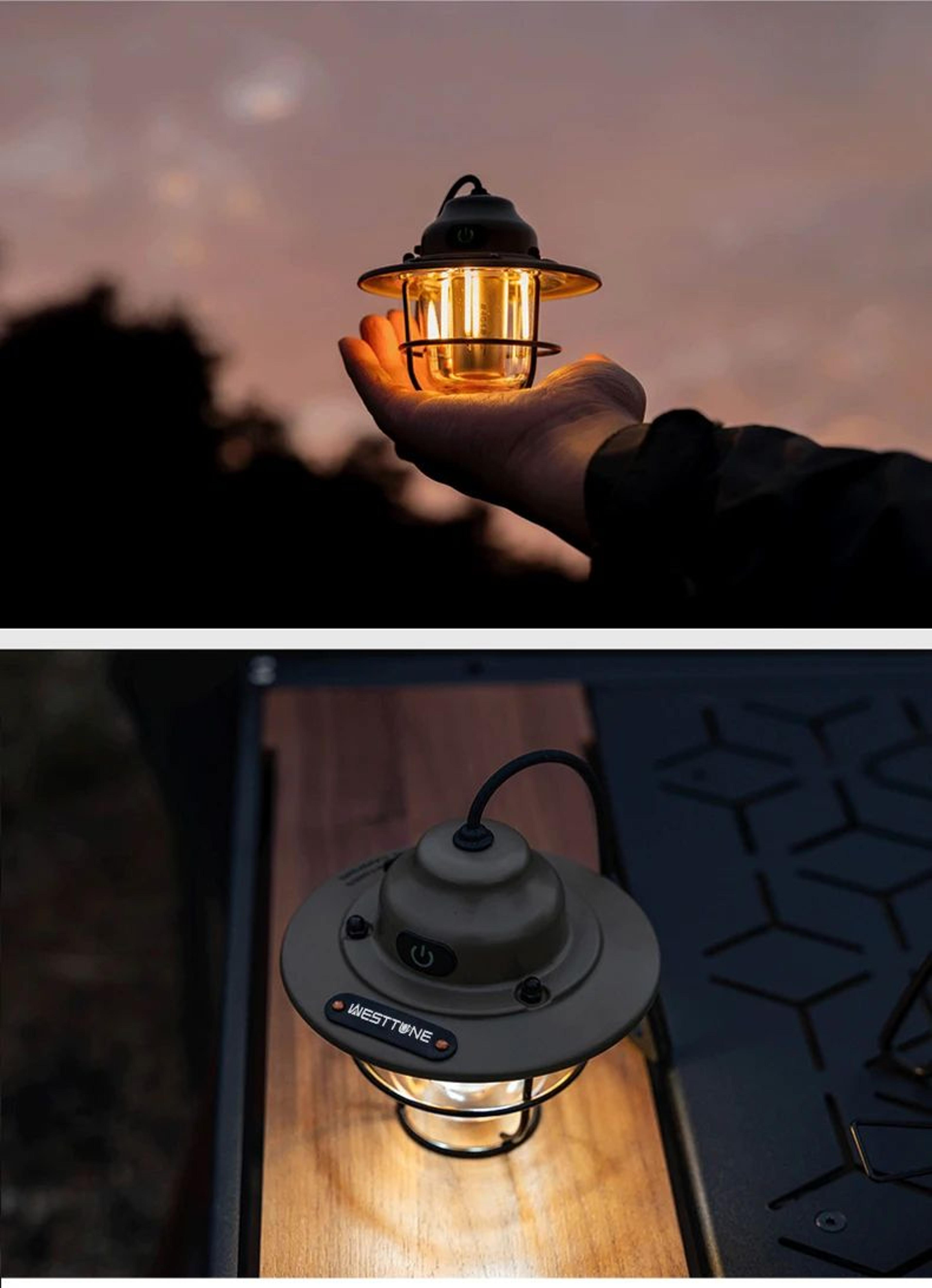 Portable Retro Camping Lantern Waterproof Dimmable Hanging Tent Light 17