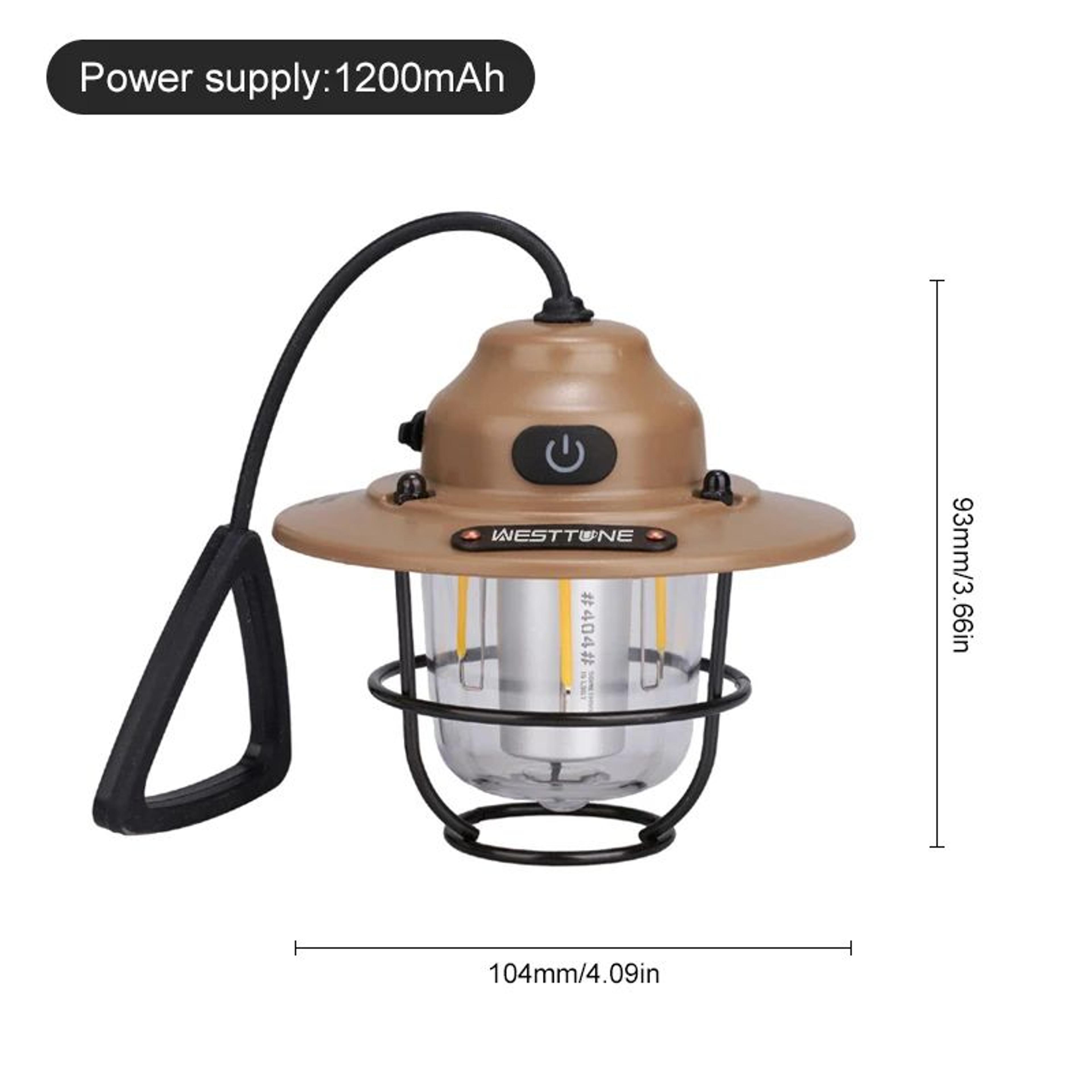 Portable Retro Camping Lantern Waterproof Dimmable Hanging Tent Light 20