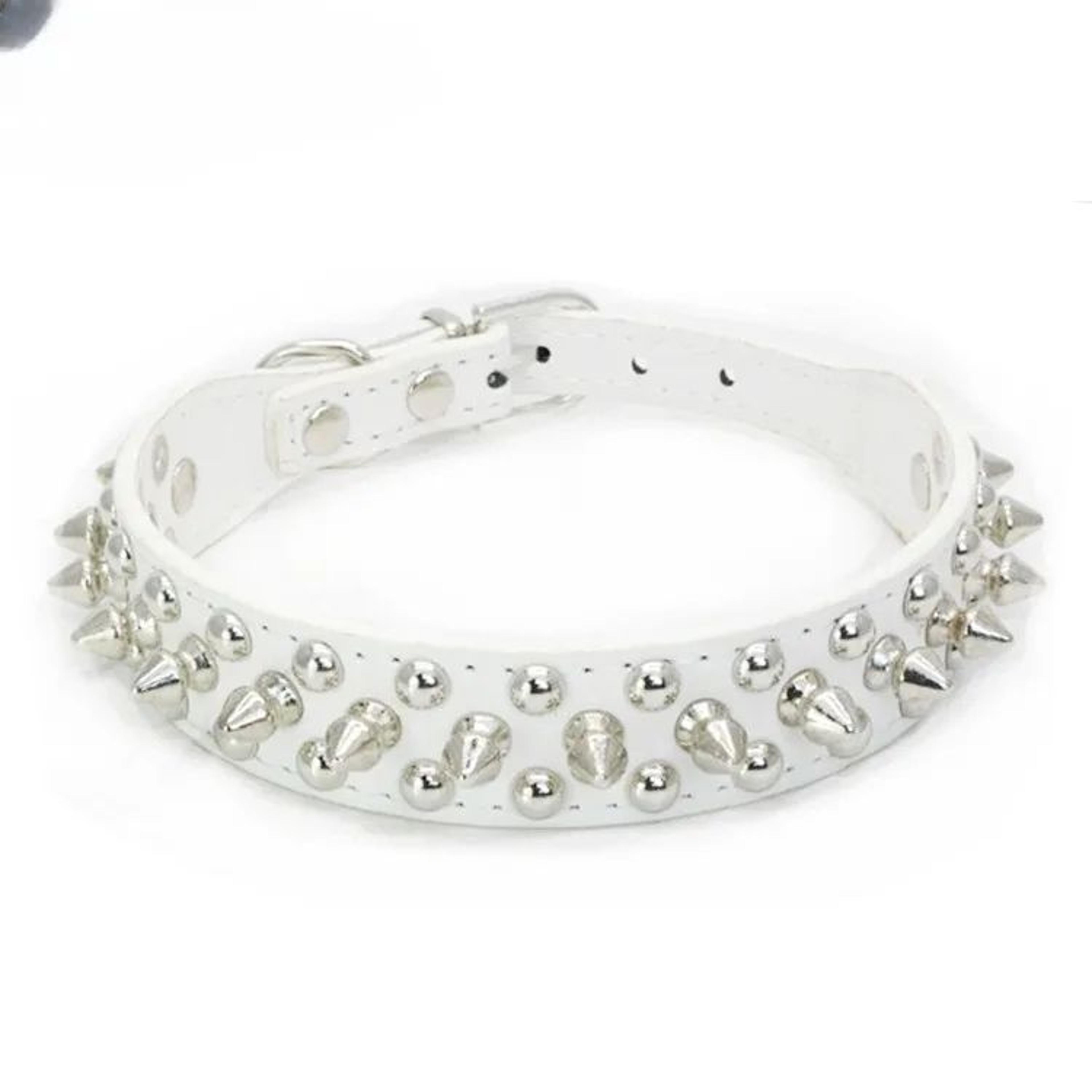 Adjustable PU Leather Spiked Dog Collar Punk Rivet Neck Strap For Small Dogs And Cats 16