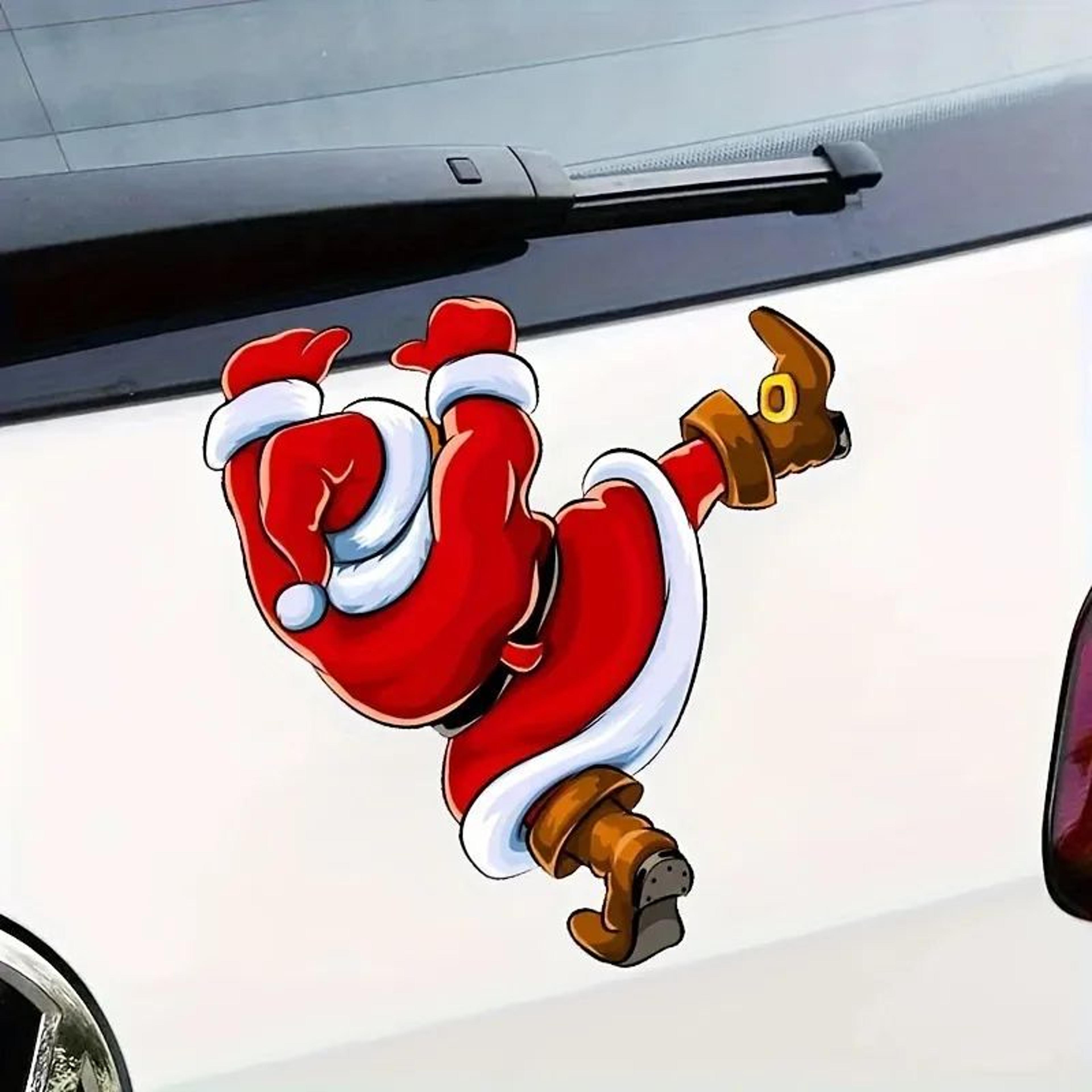 Christmas Santa Claus Wall Sticker  Fun SelfAdhesive Bathroom Toilet  Car Decoration 3