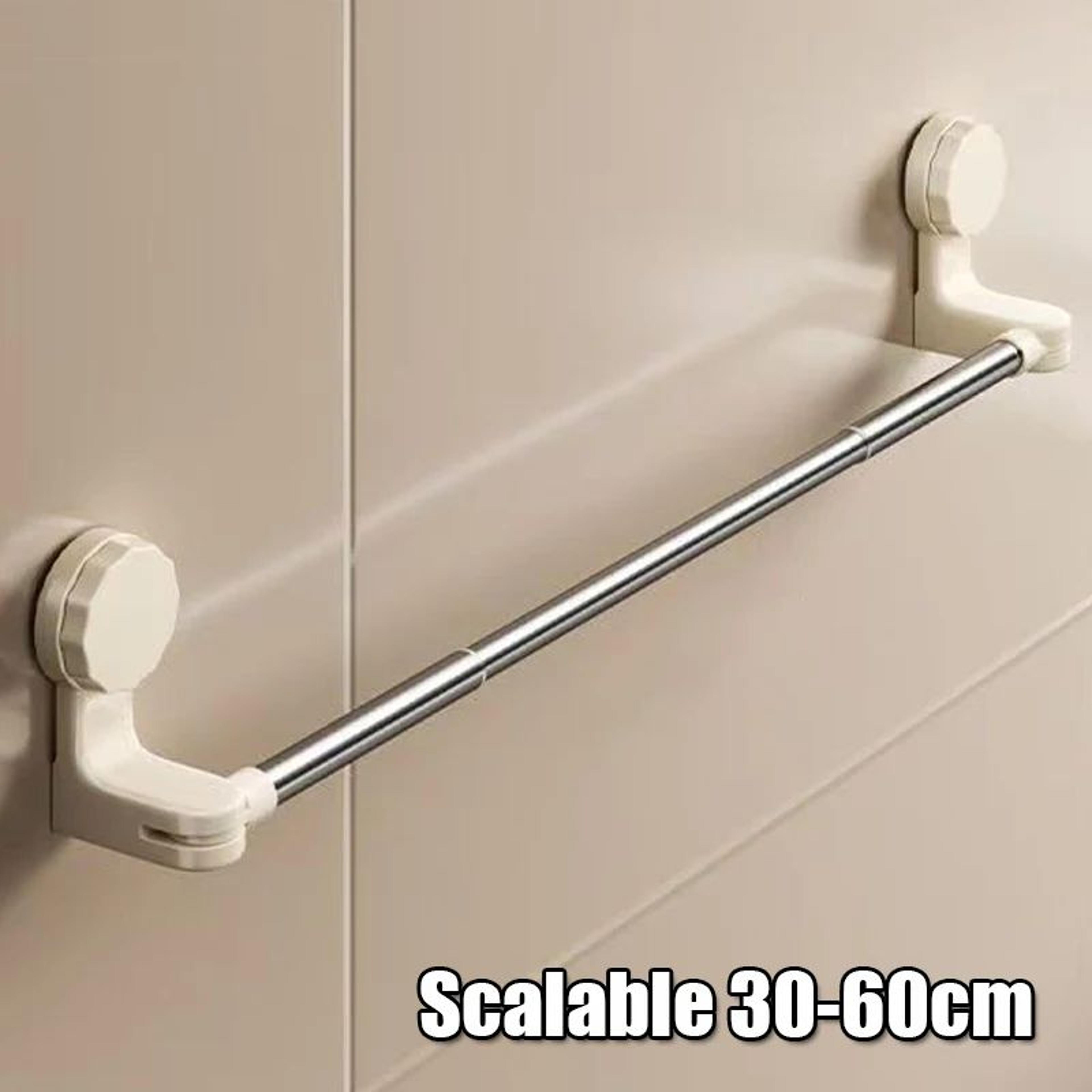 Retractable Suction Cup Towel Bar  3060cm  50100cm Adjustable NonPerforated WallMounted Single Rod  12
