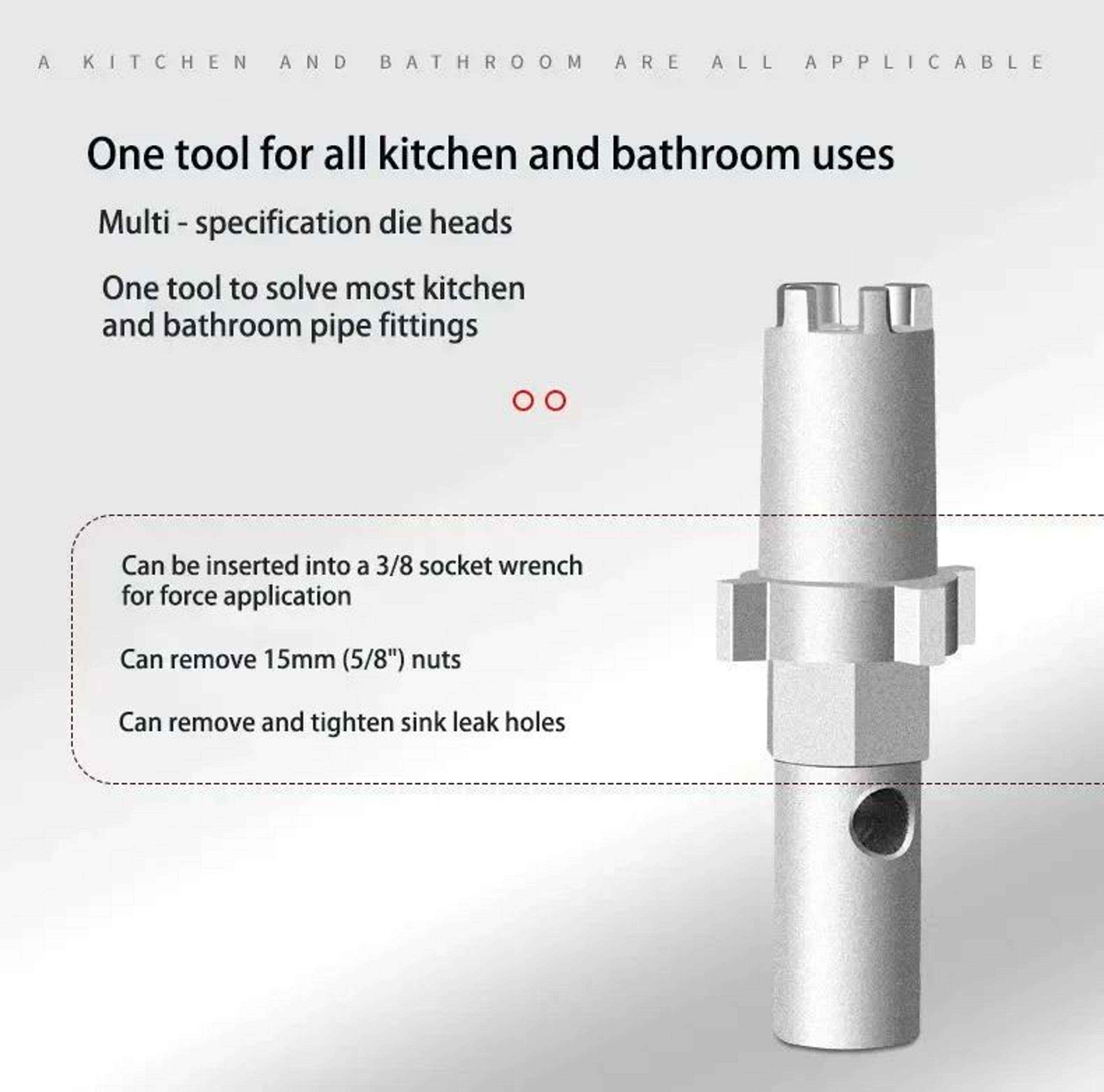 8in1 MultiFunctional Sink Faucet Wrench  Universal LargeOpen Plumbing Tool For Bathroom  Household  9