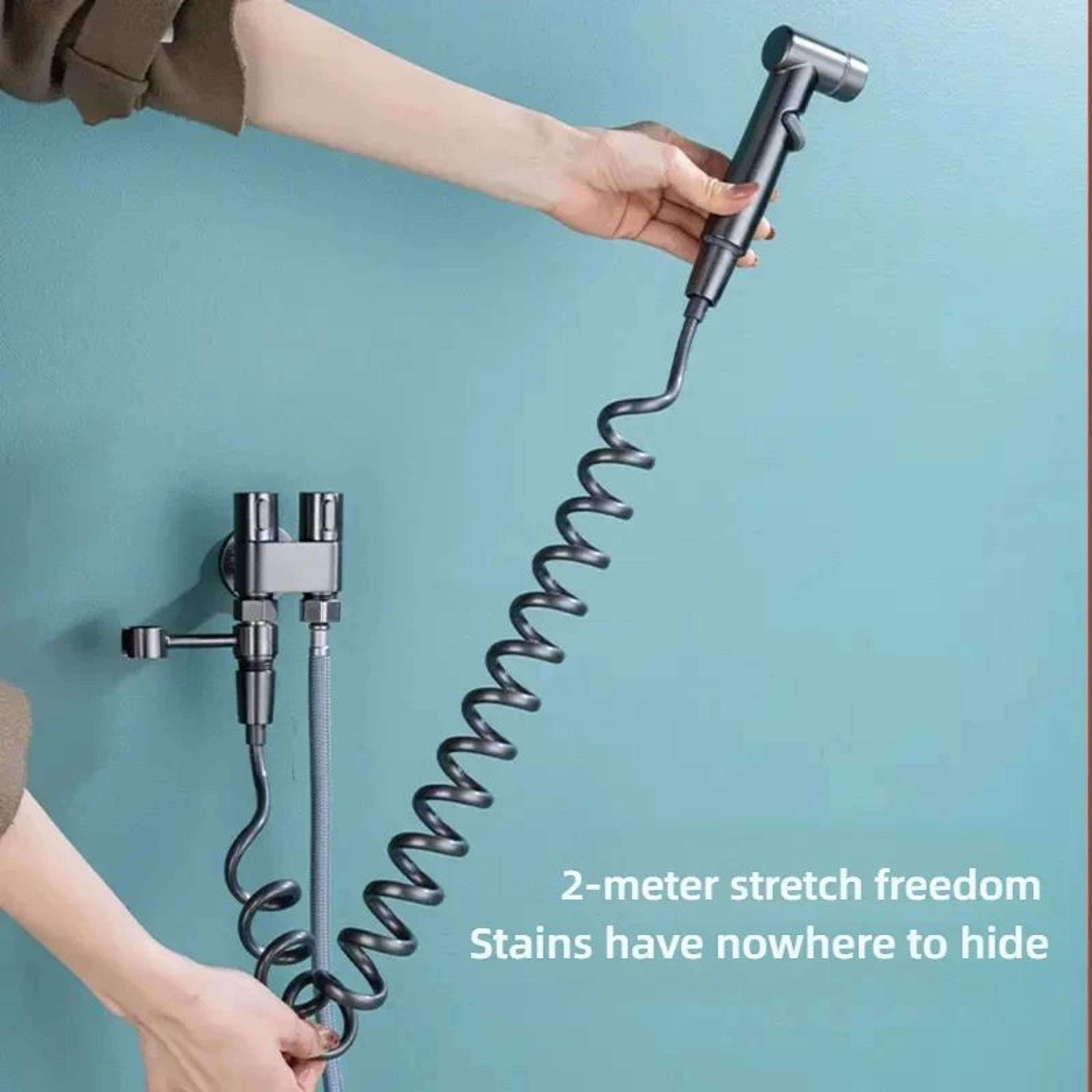 Zinc Alloy Angle Valve Bidet Sprayer Set  OneinTwoOut WallMount Water Control Valve For Toilet  Bat 3