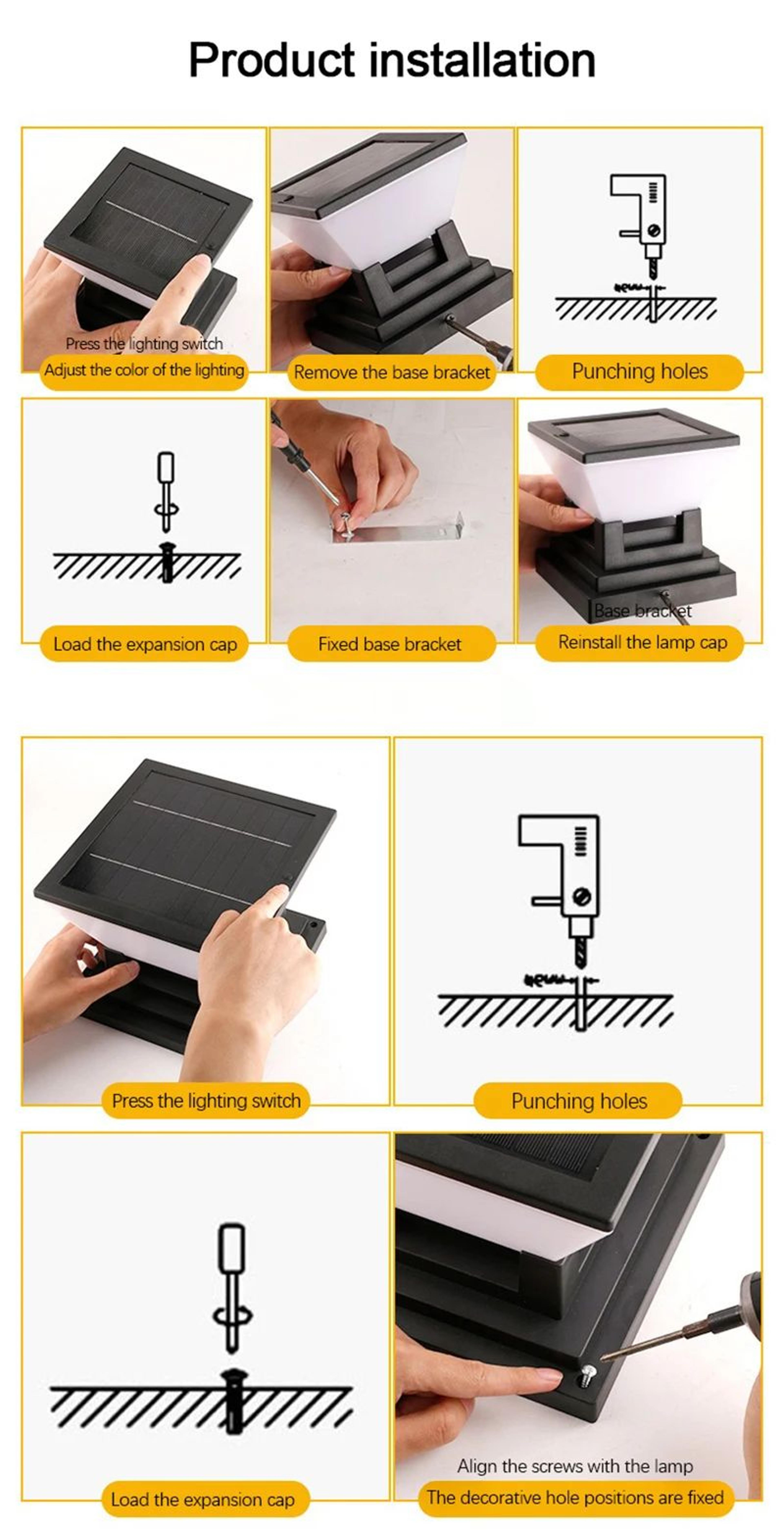 Solar Post Cap Garden LED Light 9