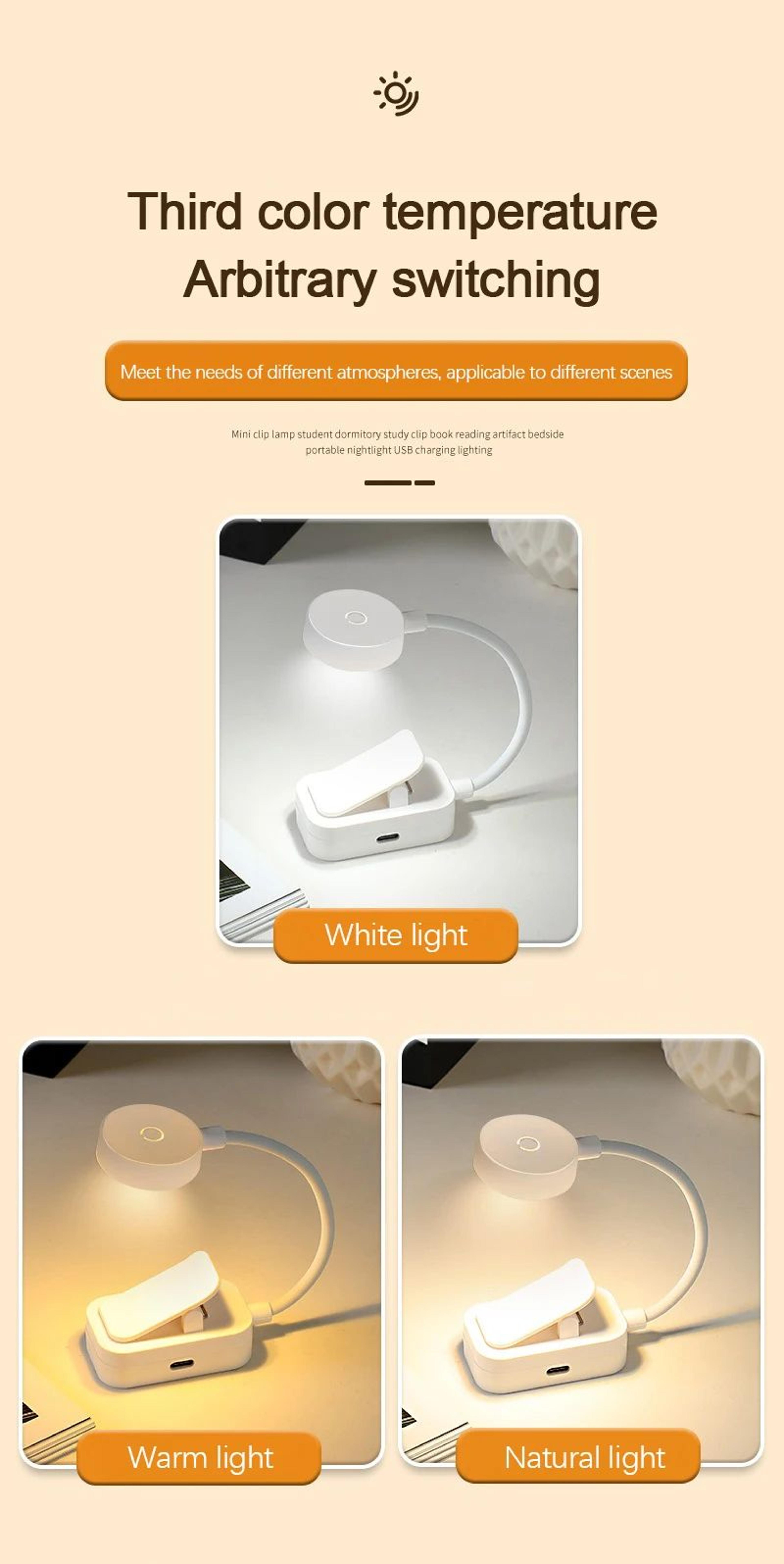 Mini Clip LED Reading Table Lamp 8