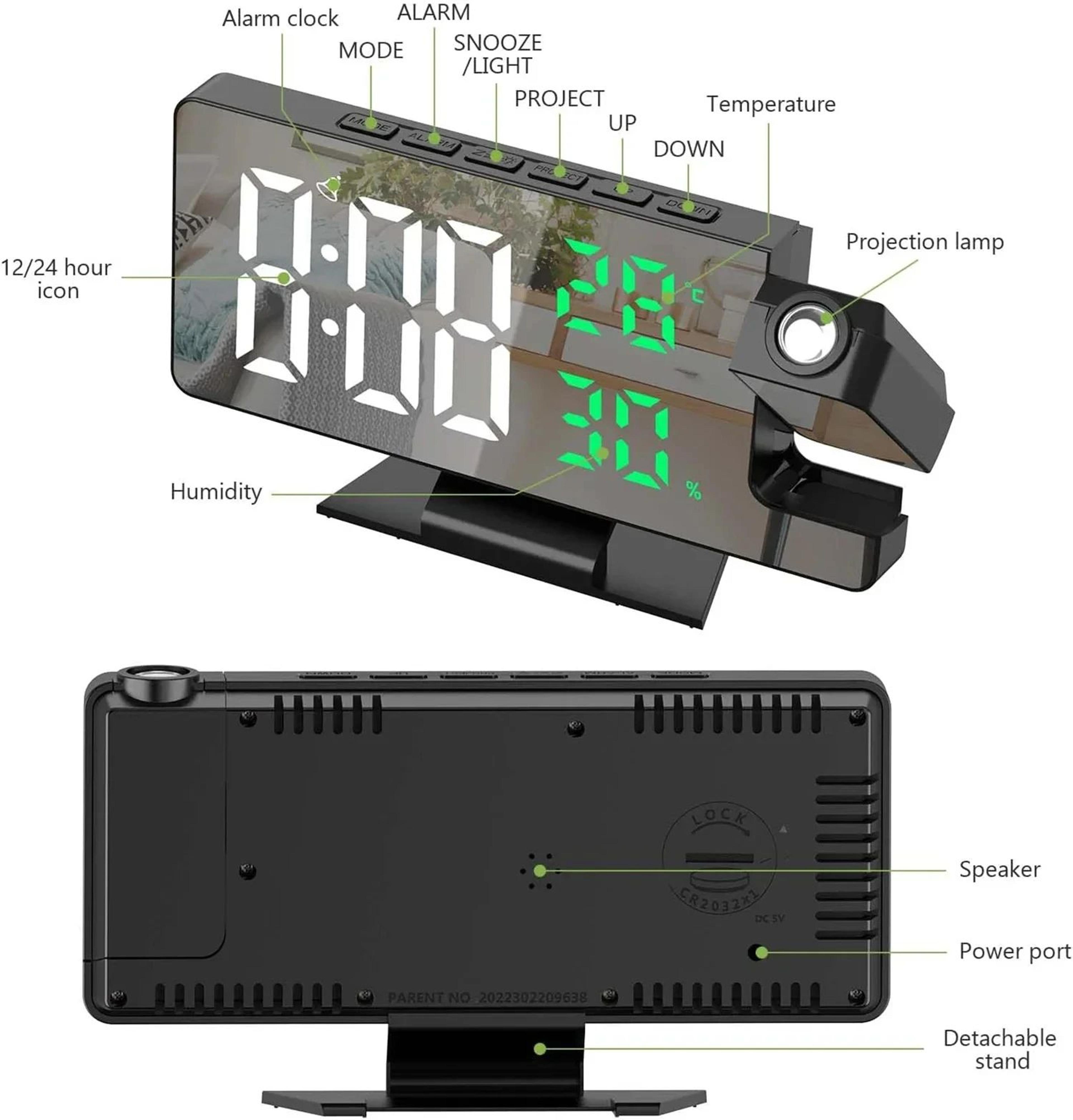 LED Projection Alarm Clock 13