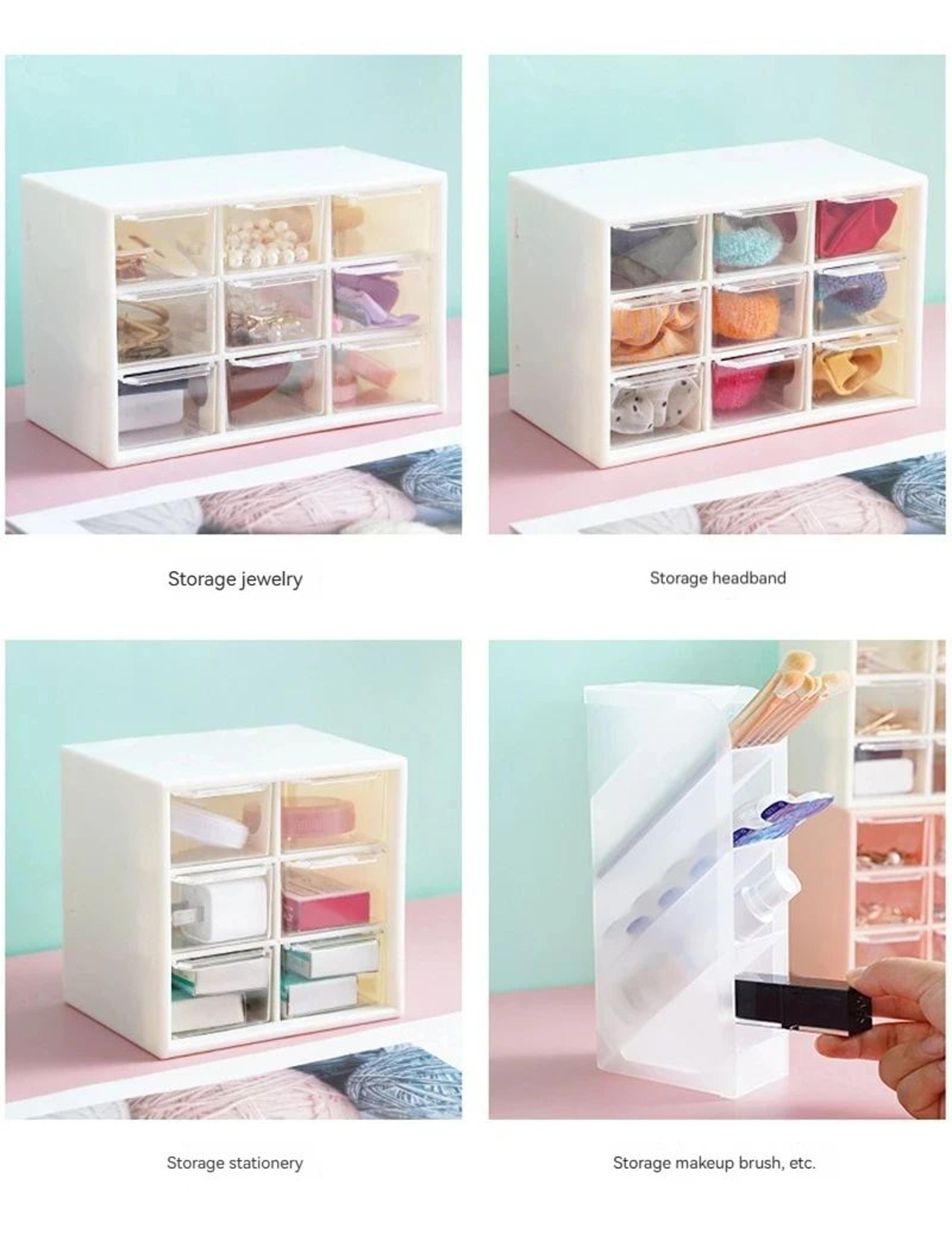 White Desktop Organizer With Drawer Storage 2