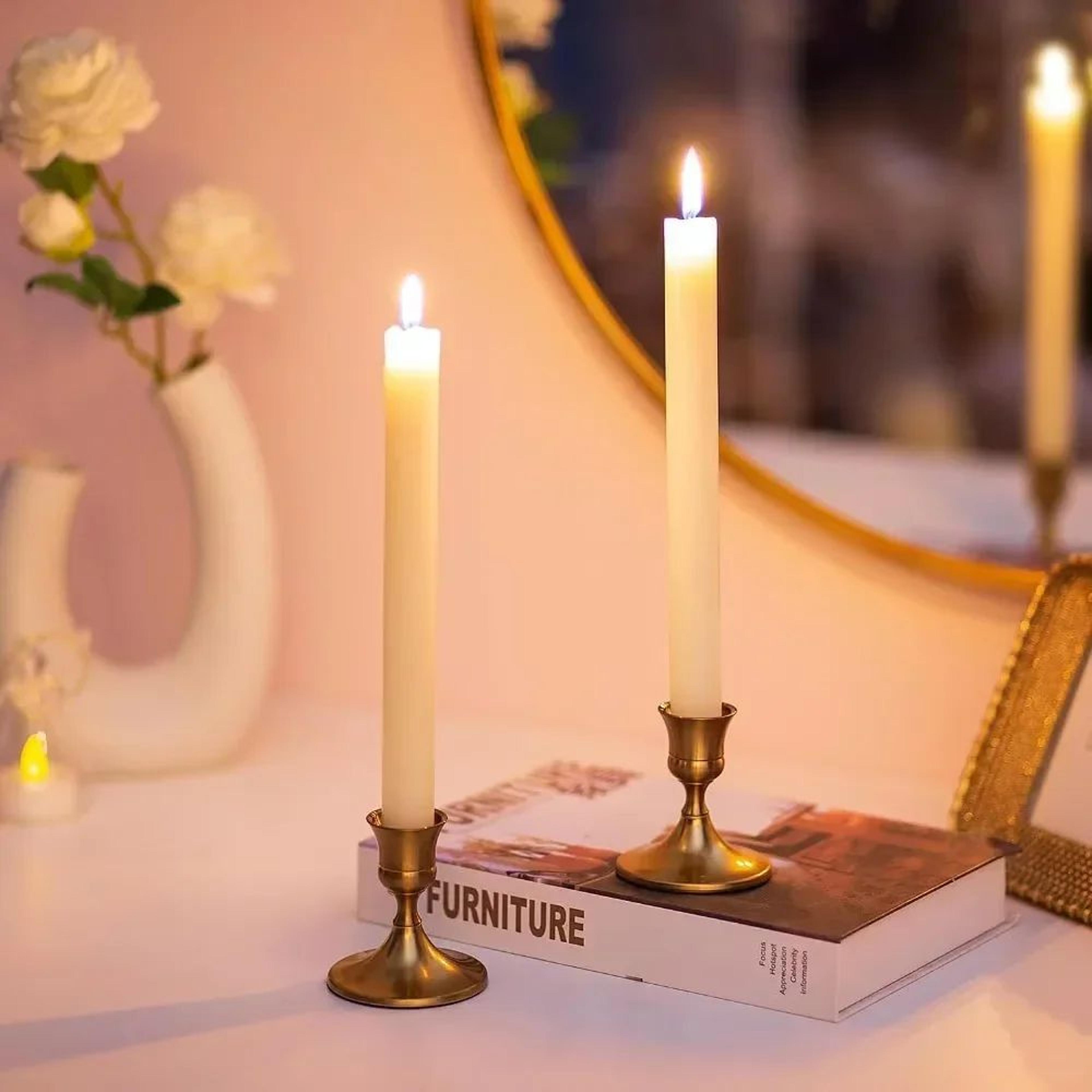 Vintage Metal Tabletop Candle Holder Set 5