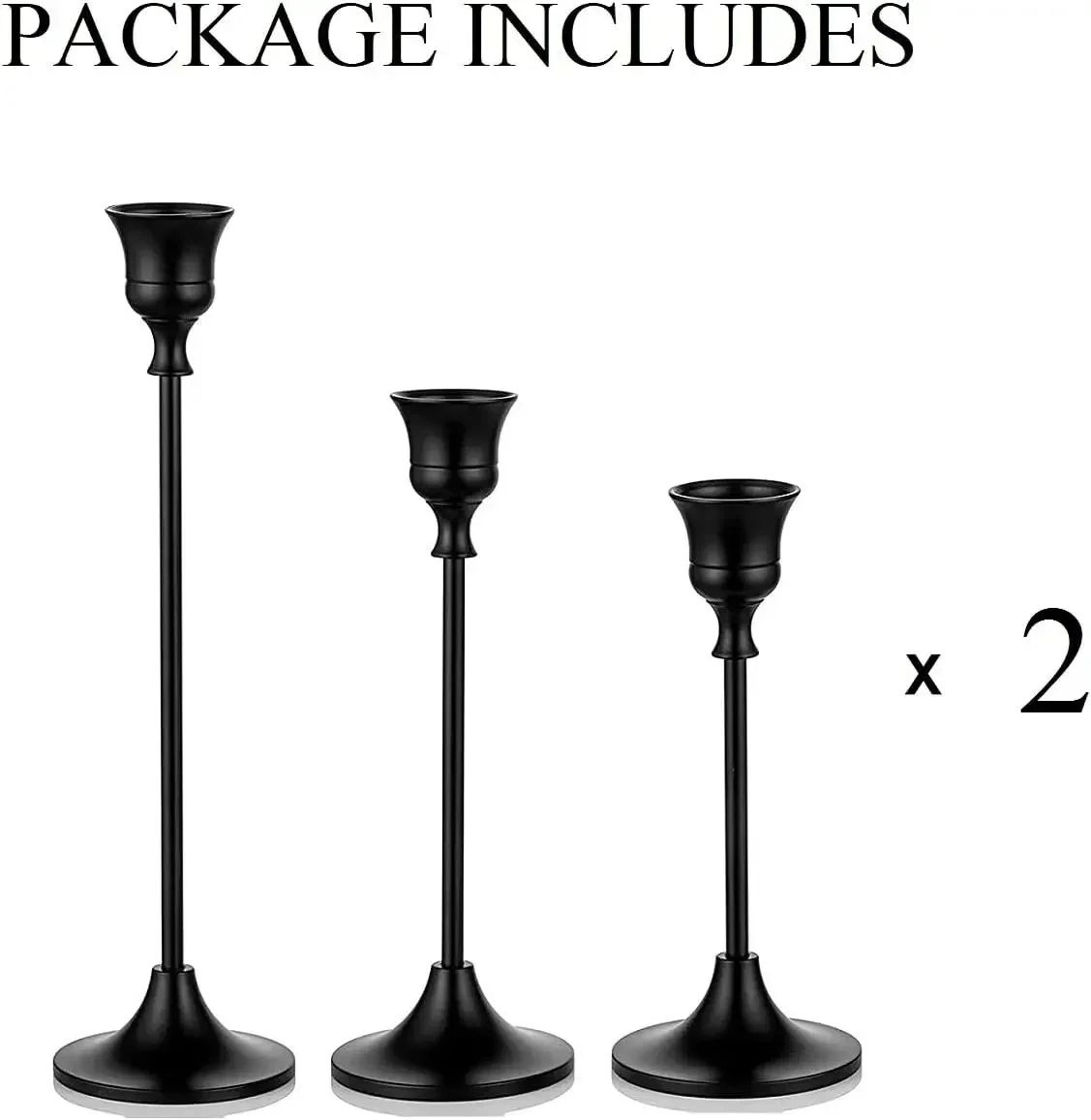 Vintage Metal Tabletop Candle Holder Set 8