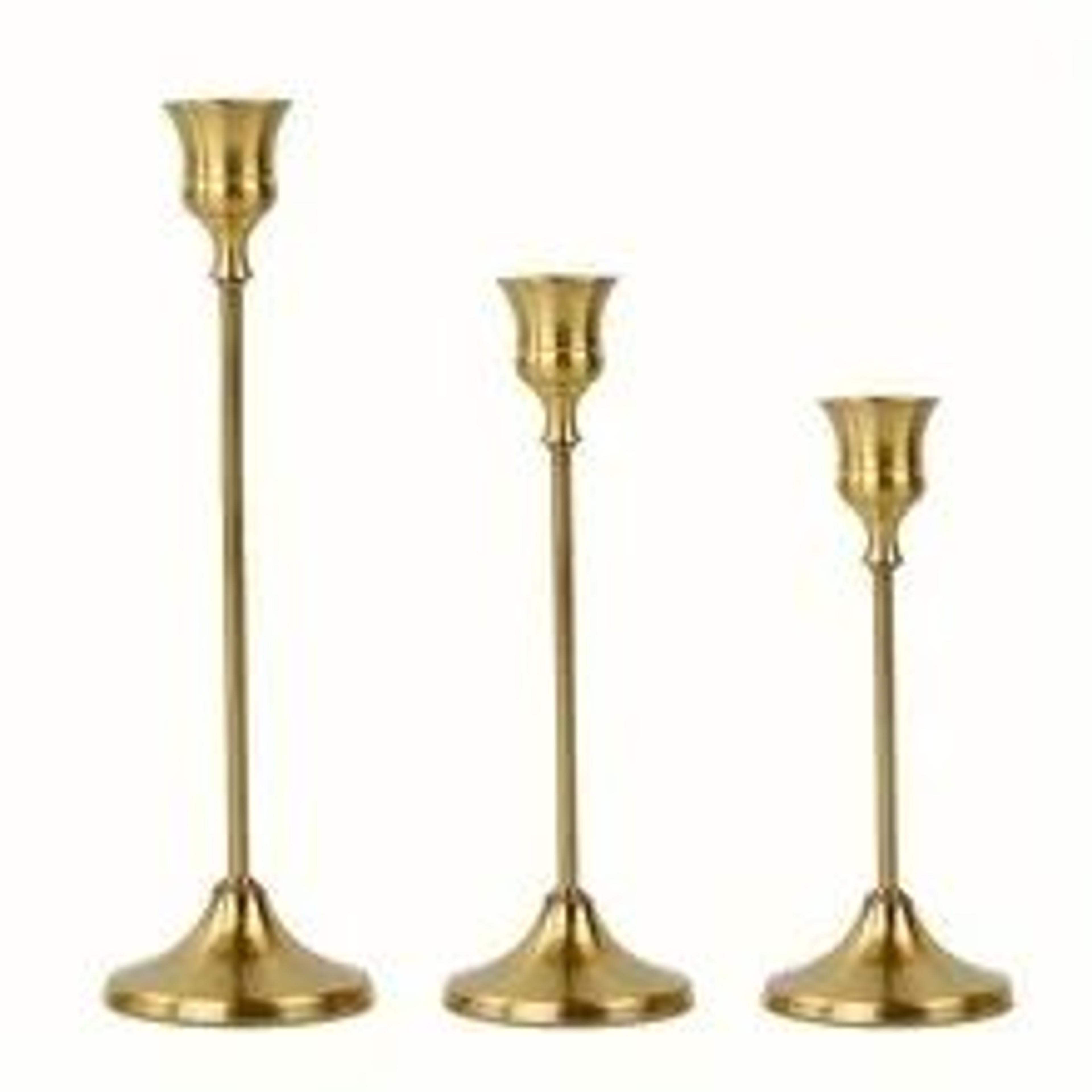 Vintage Metal Tabletop Candle Holder Set 11