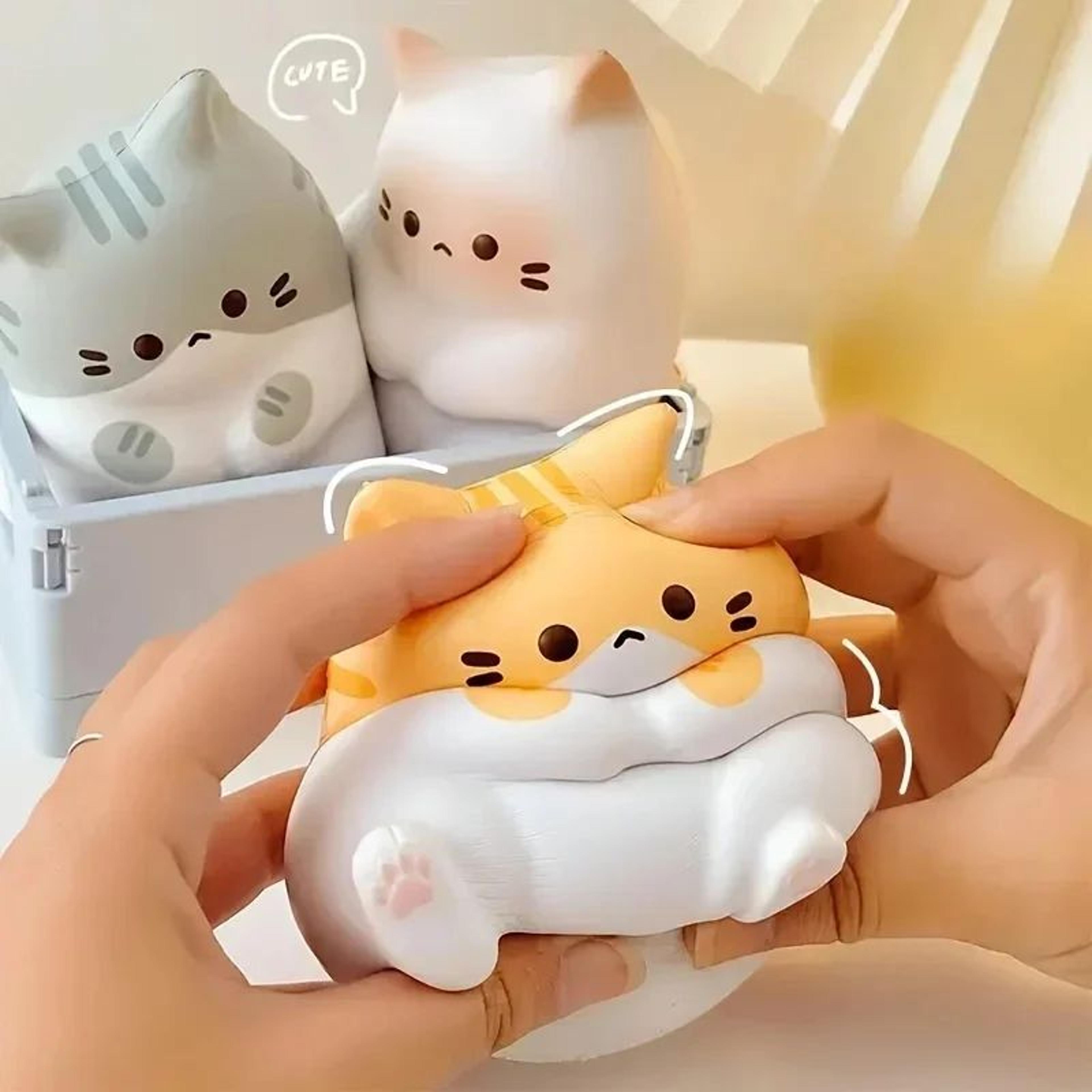 Adorable Cartoon Cat Squeeze Stress Toy 0