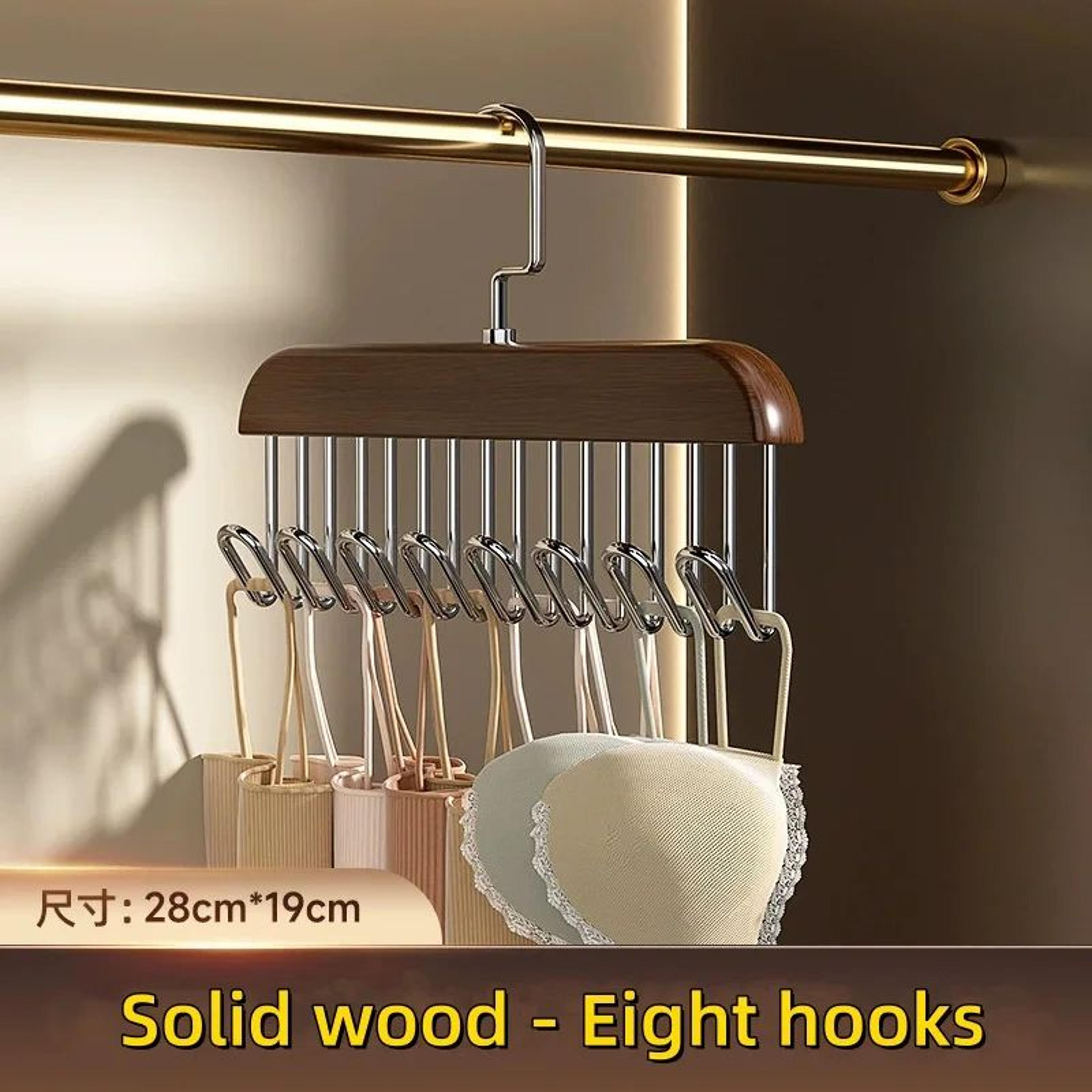 Wooden Multi Hook Hanger For Clothing Storage 7