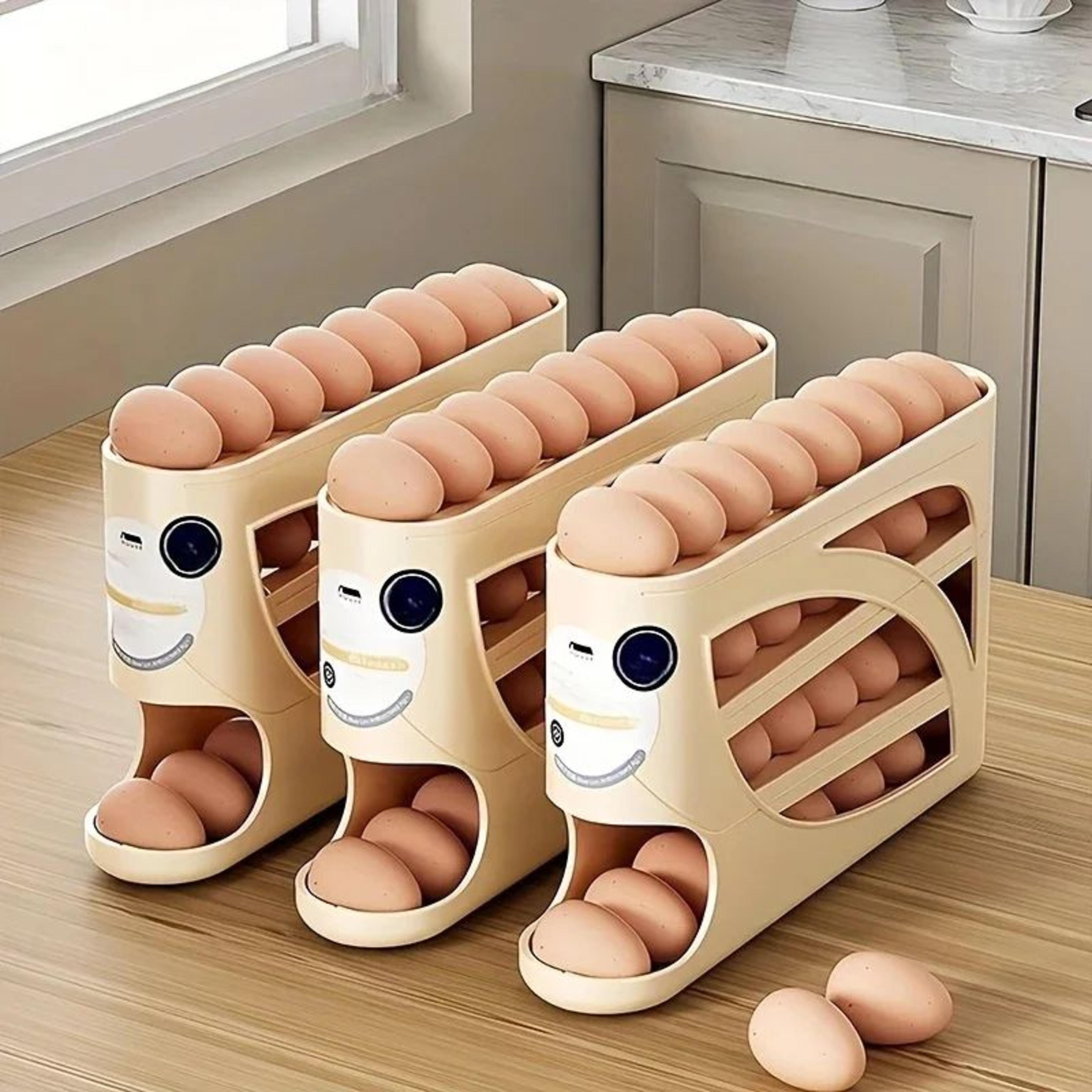 3 Tier Rolling Egg Storage Container For Fridge 0